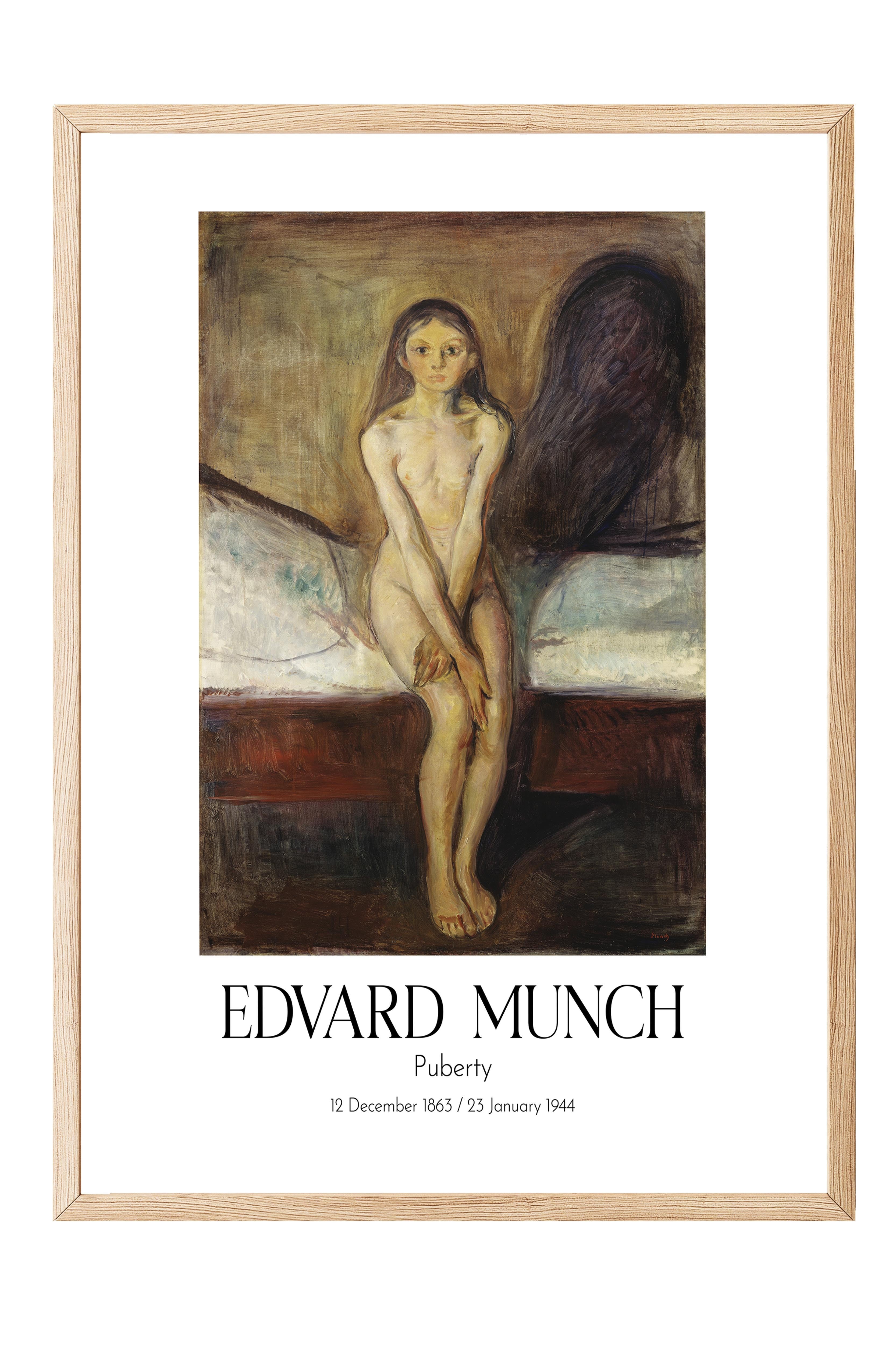 Edvard Munch - Puberty, Ahşap Çerçeveli Tablo, Sanat Serisi NO:111717