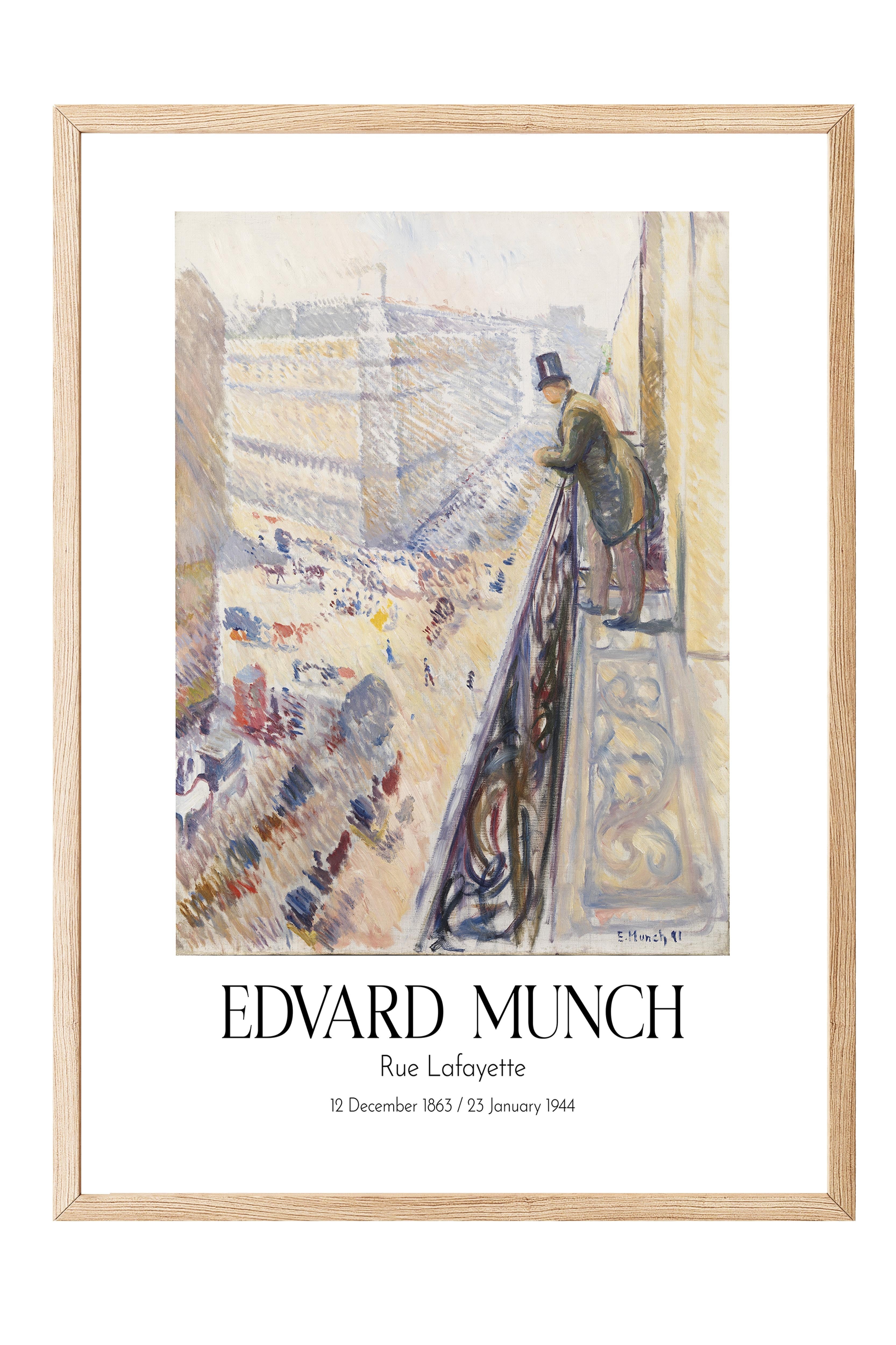 Edvard Munch - Rue Lafayette, Ahşap Çerçeveli Tablo, Sanat Serisi NO:111718