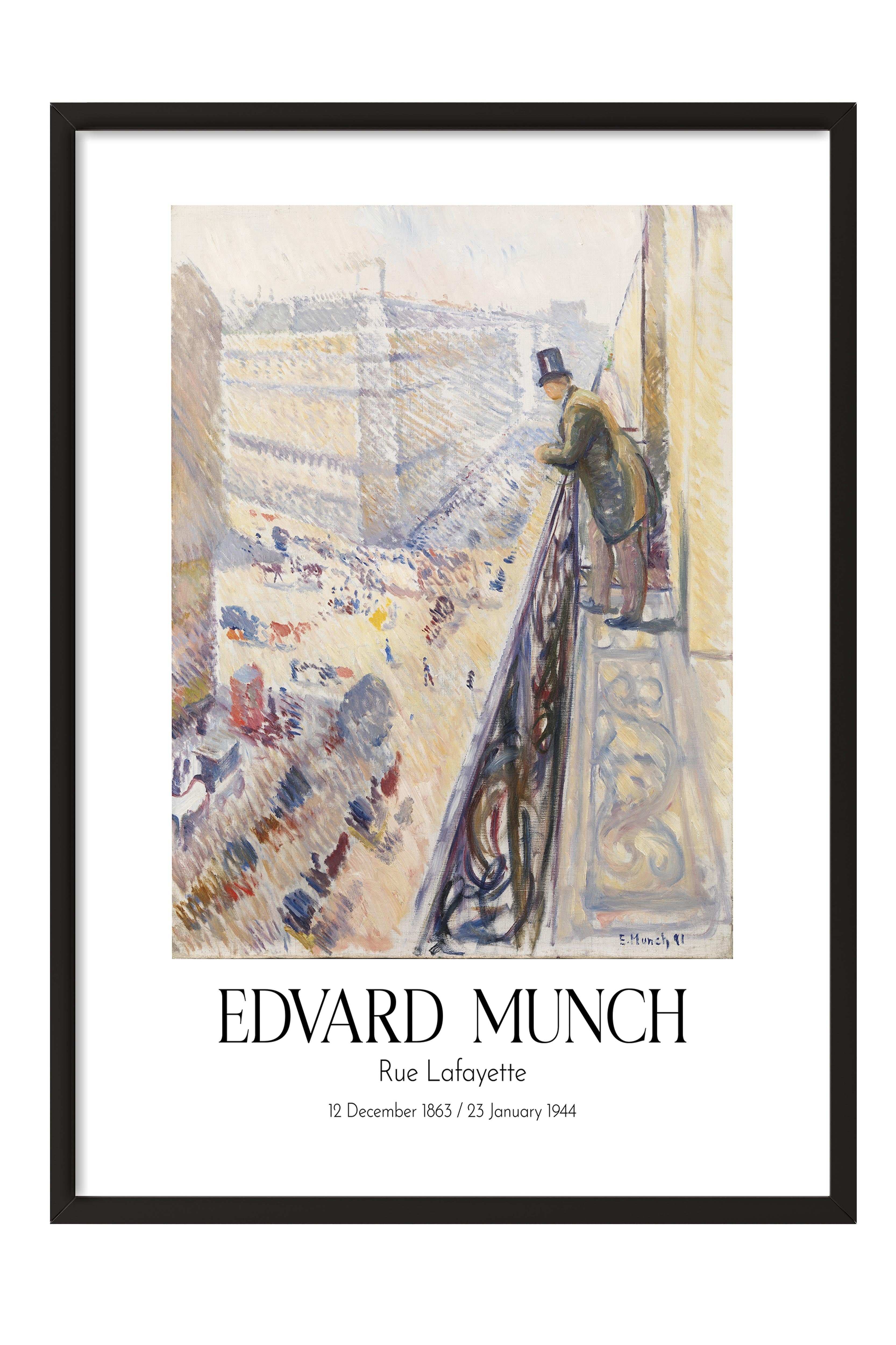 Edvard Munch - Rue Lafayette, Siyah Çerçeveli Tablo, Sanat Serisi NO:111718
