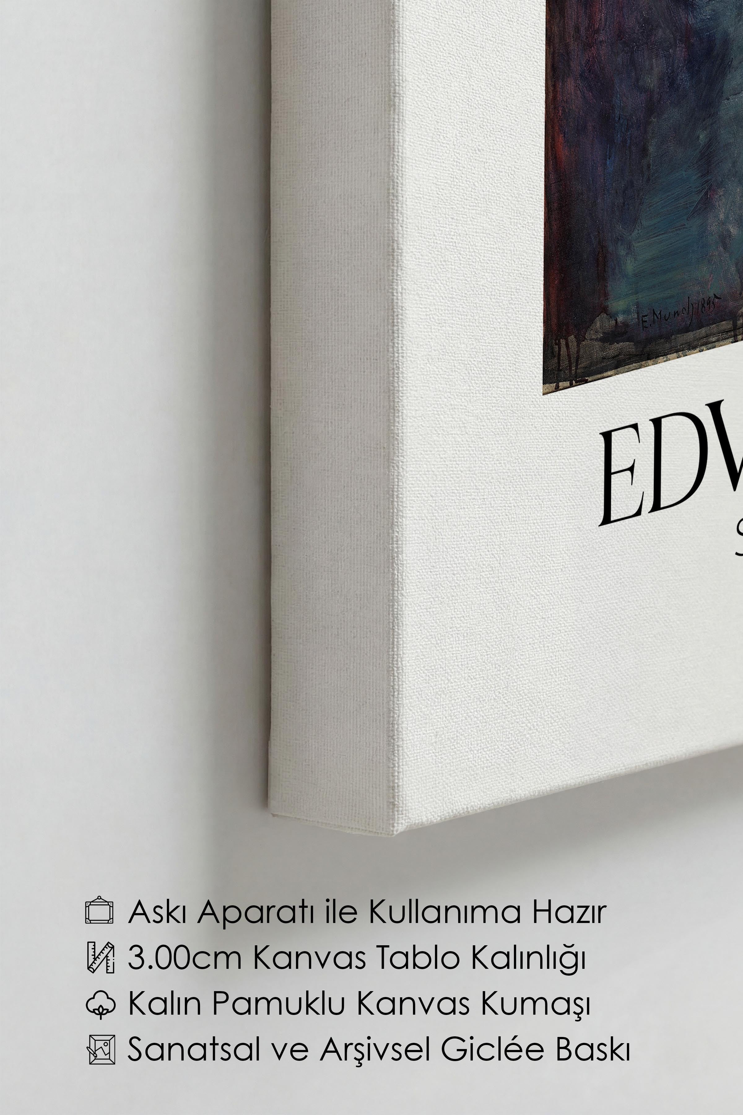 Edvard Munch - Self Portrait With Cigarette, Kanvas Tablo, Sanat Serisi NO:111720