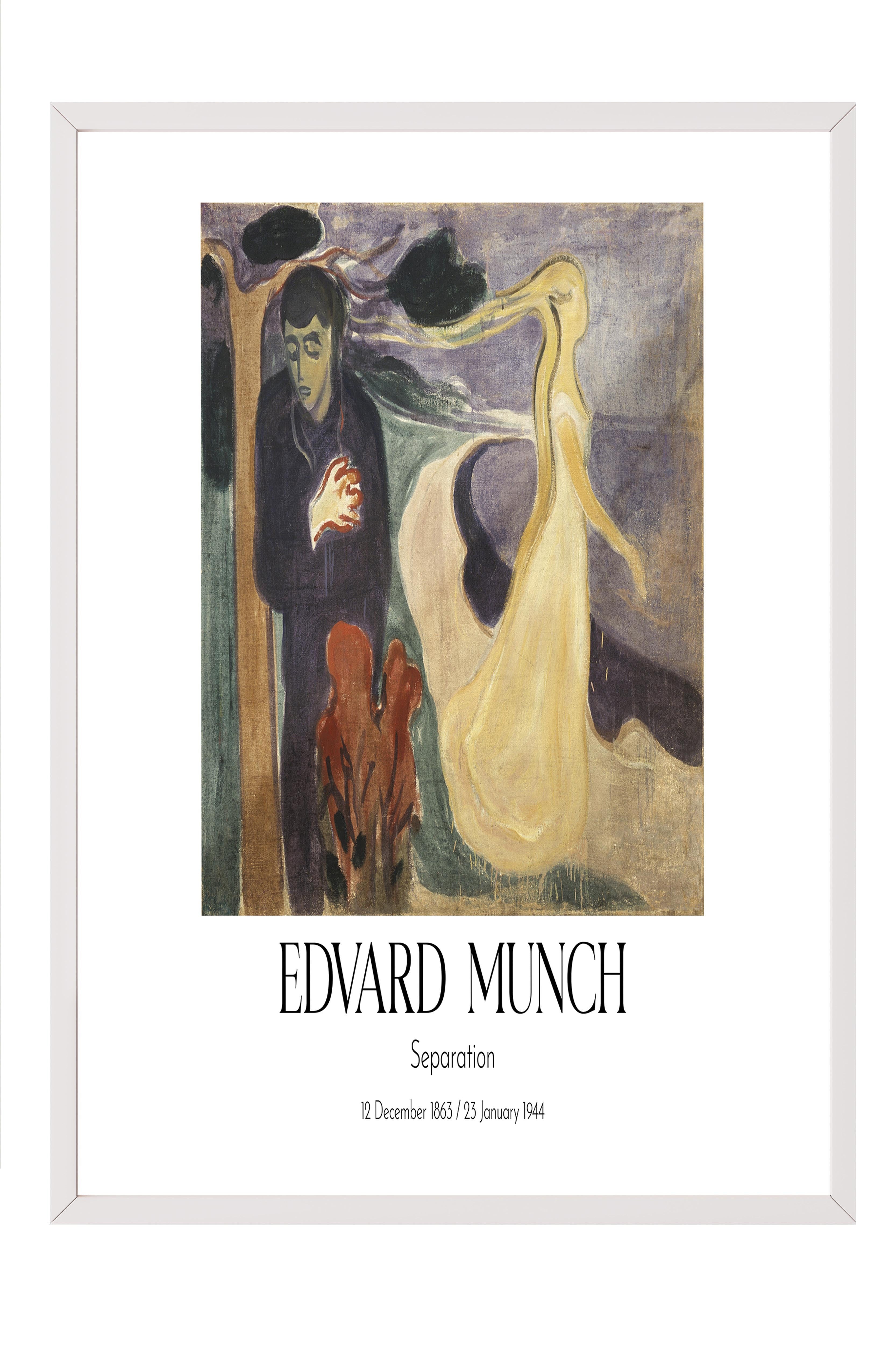 Edvard Munch - Separation, Beyaz Çerçeveli Tablo, Sanat Serisi NO:111742