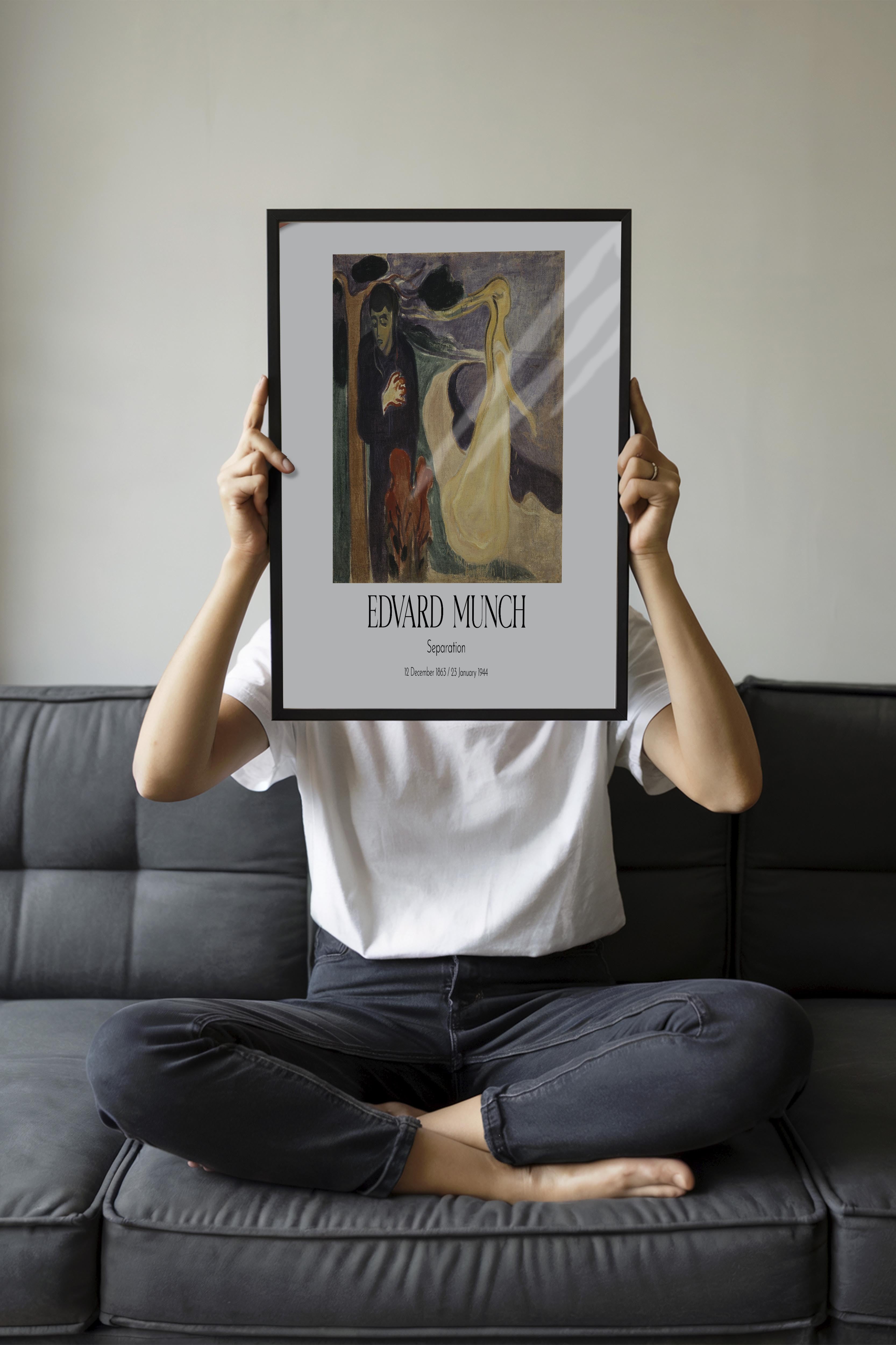 Edvard Munch - Separation, Siyah Çerçeveli Tablo, Sanat Serisi NO:111742