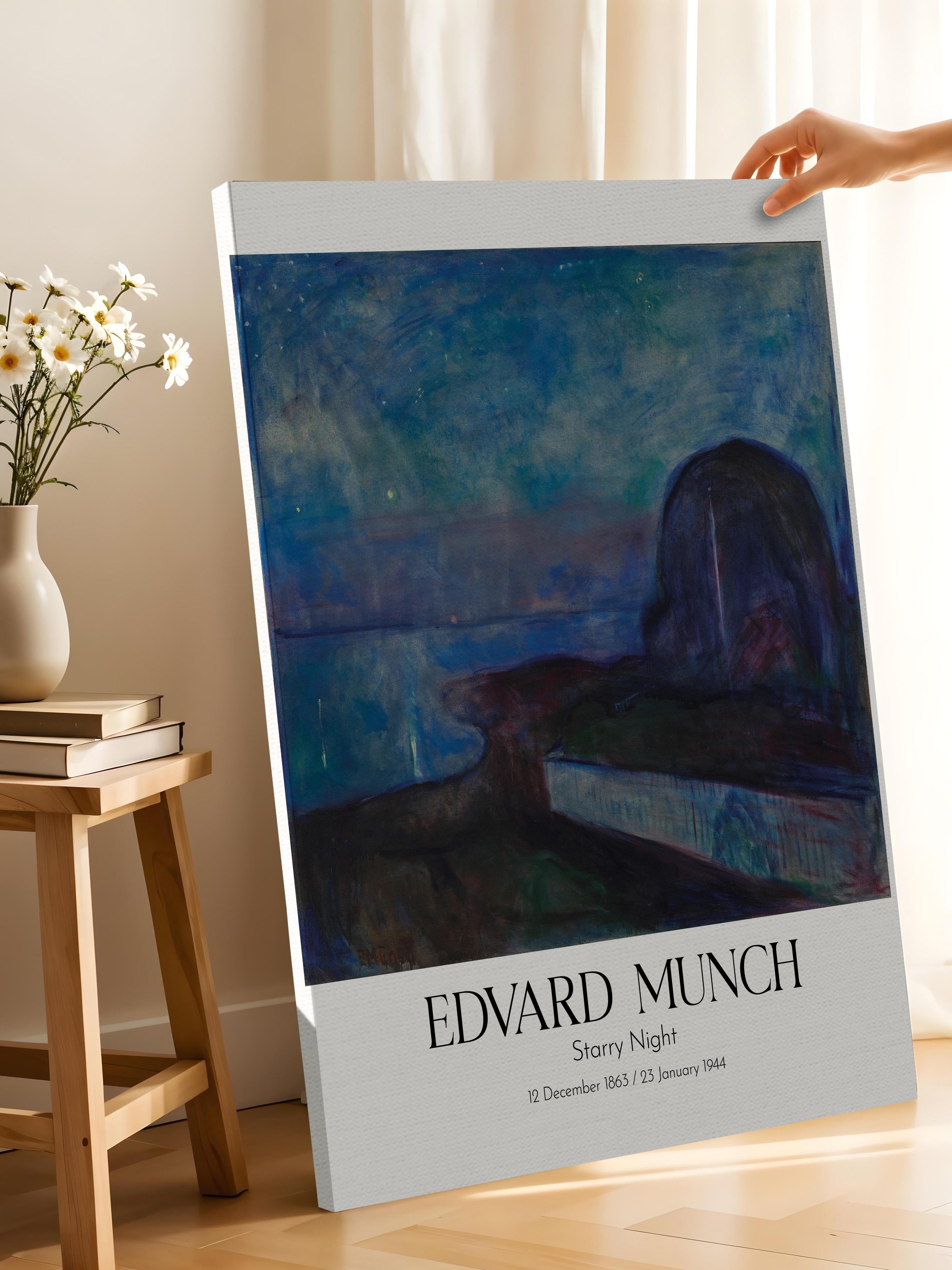 Edvard Munch - Starry Night, Kanvas Tablo, Sanat Serisi NO:111722
