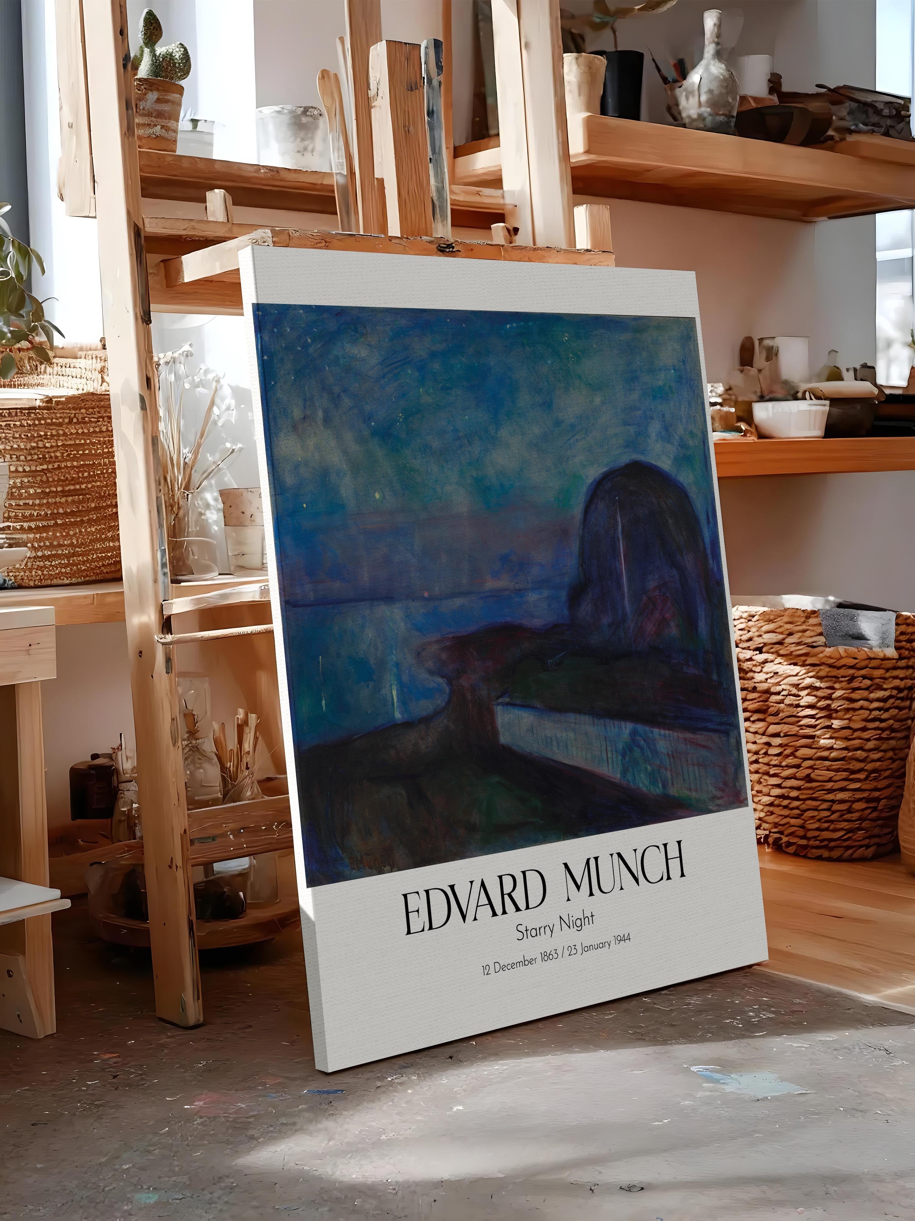 Edvard Munch - Starry Night, Kanvas Tablo, Sanat Serisi NO:111722