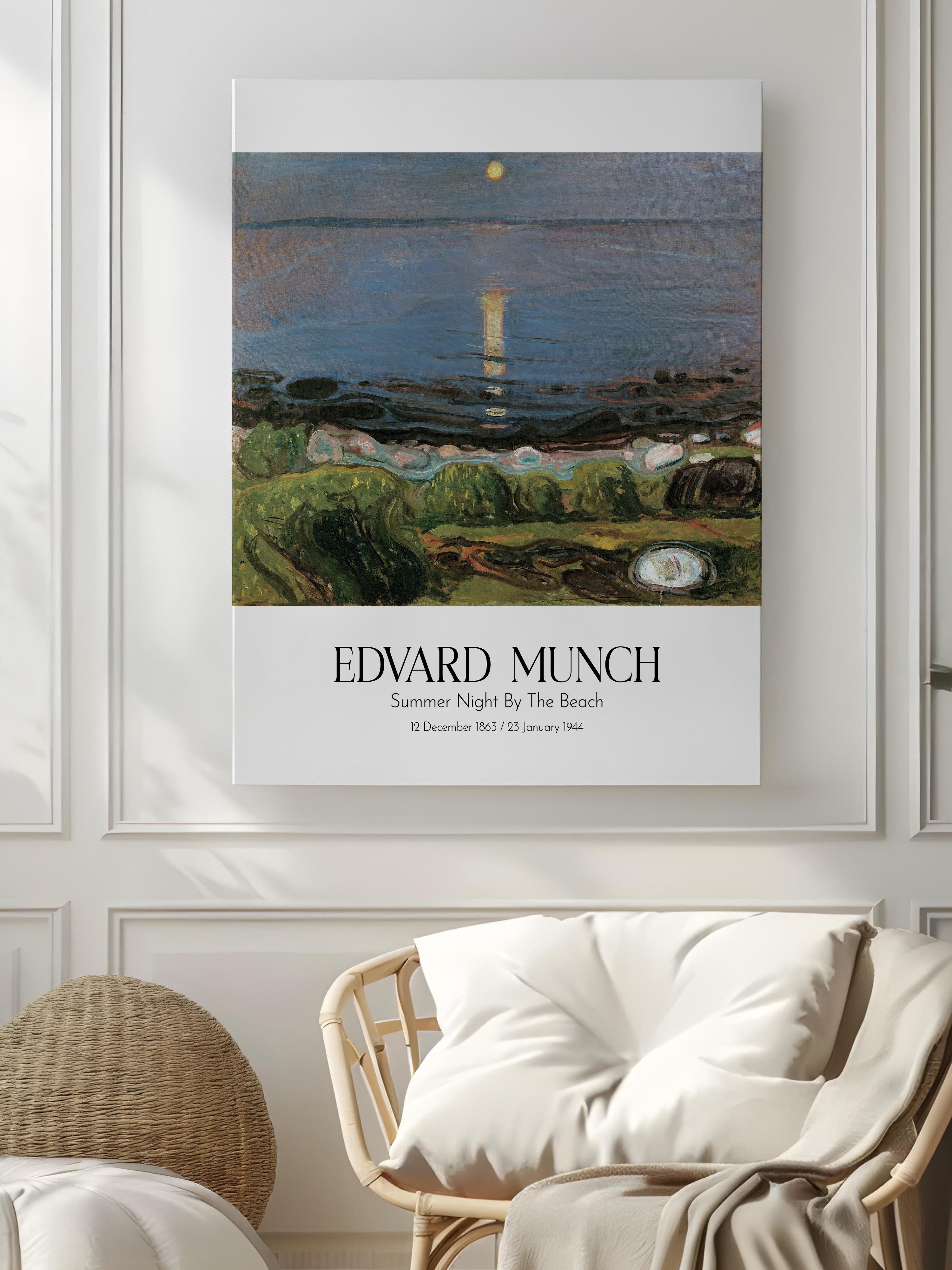 Edvard Munch - Summer Night By The Beach, Kanvas Tablo, Sanat Serisi NO:111723