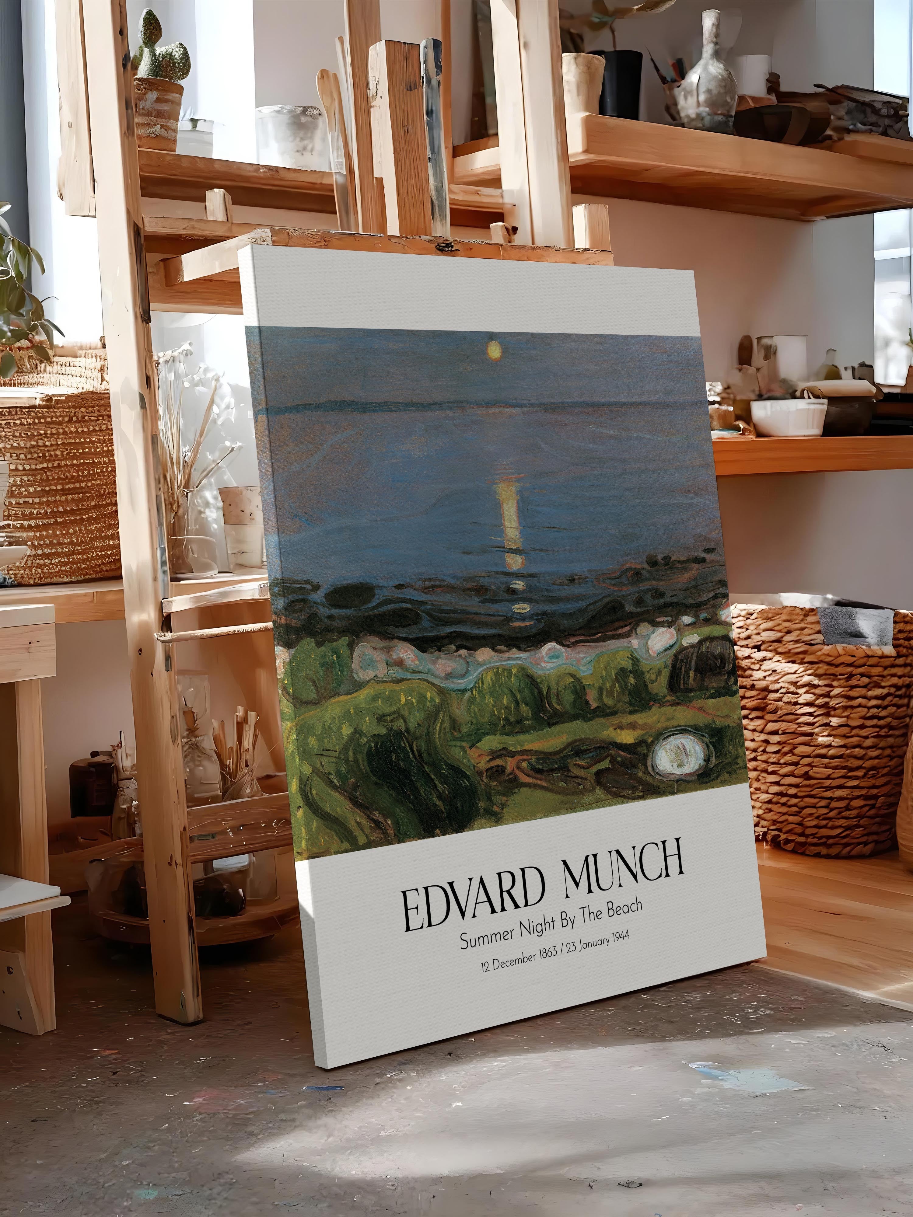 Edvard Munch - Summer Night By The Beach, Kanvas Tablo, Sanat Serisi NO:111723