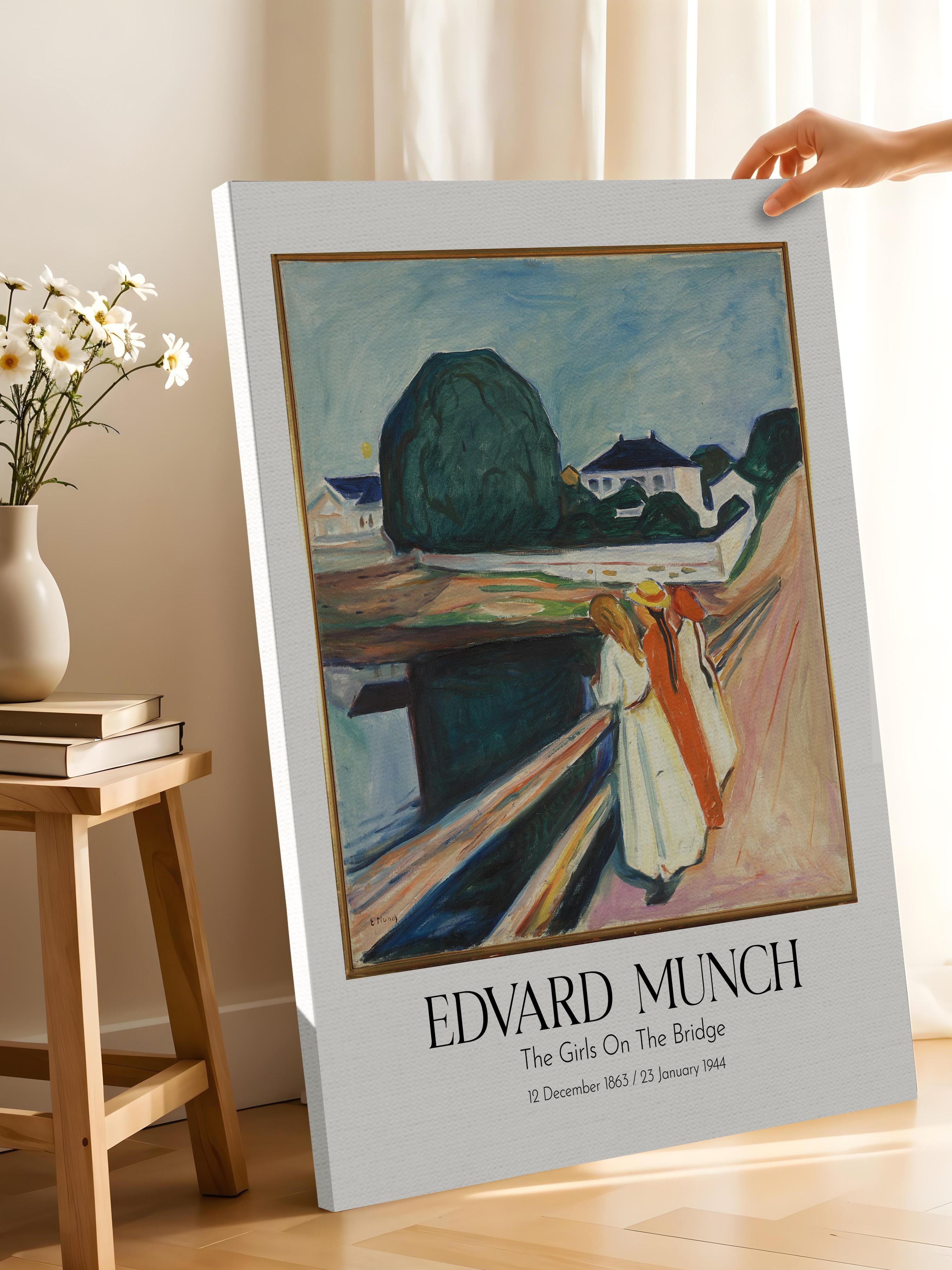 Edvard Munch - The Girls On The Bridge, Kanvas Tablo, Sanat Serisi NO:111725