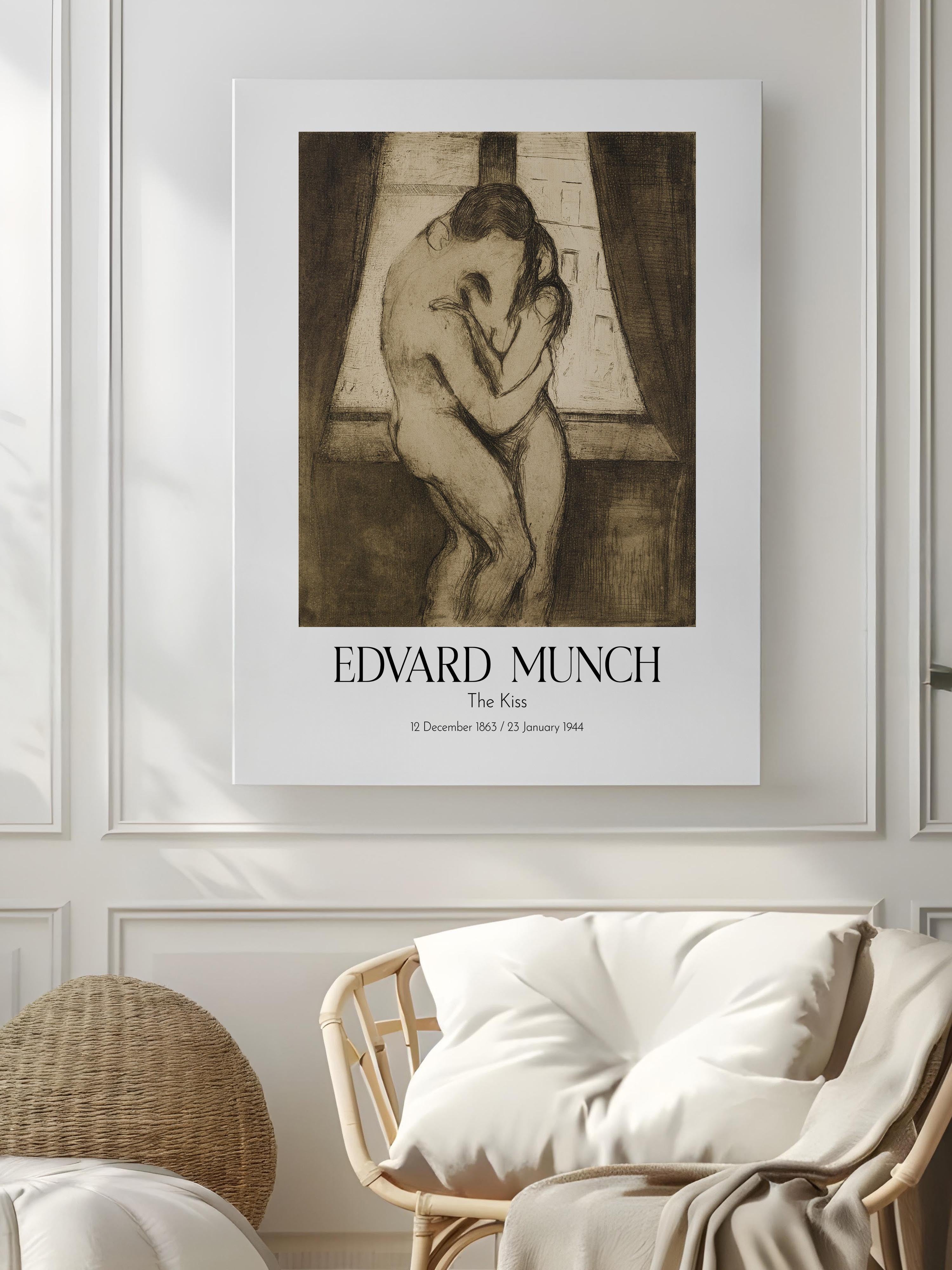 Edvard Munch - The Kiss (2), Kanvas Tablo, Sanat Serisi NO:111726