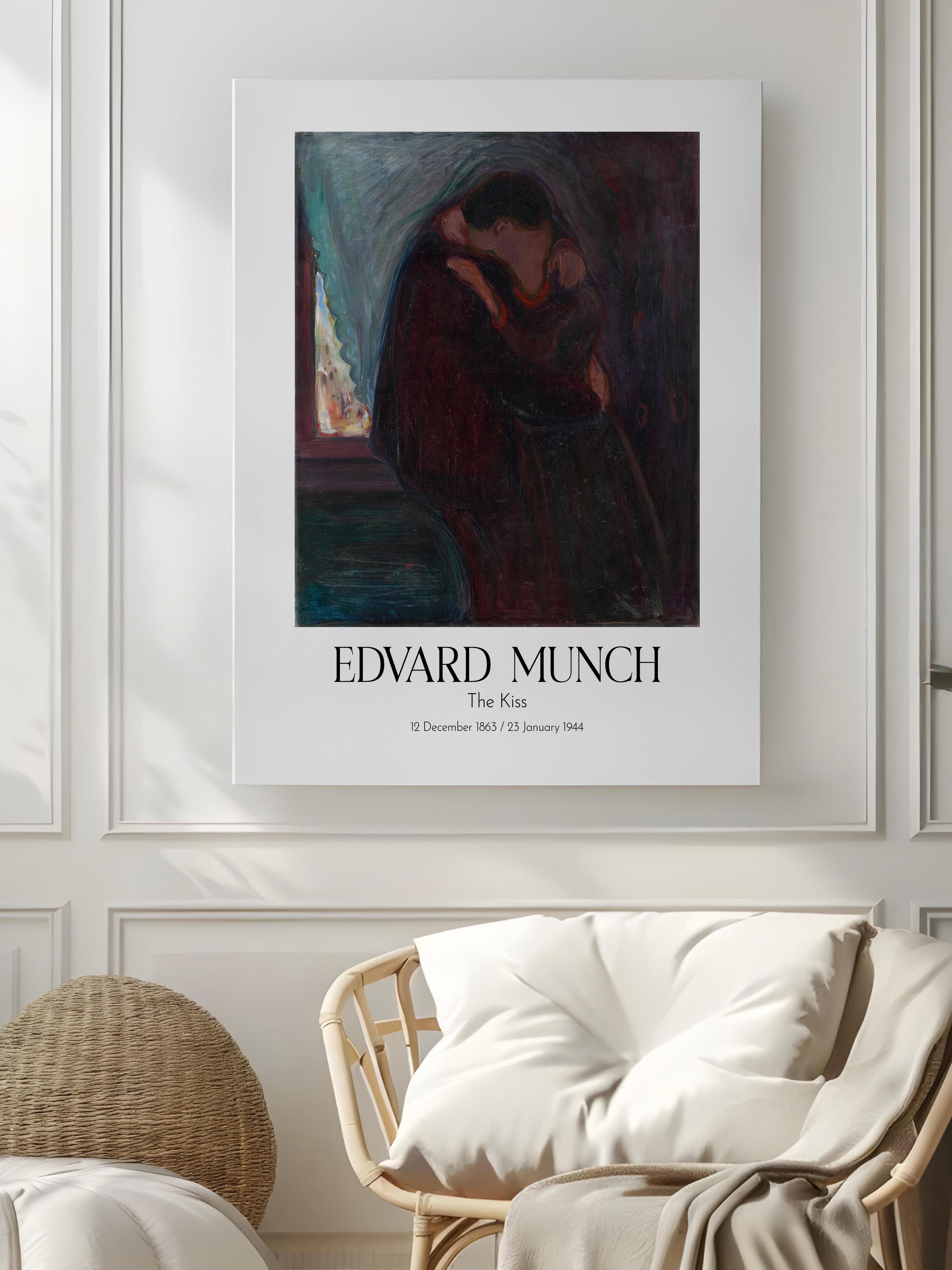 Edvard Munch - The Kiss, Kanvas Tablo, Sanat Serisi NO:111727