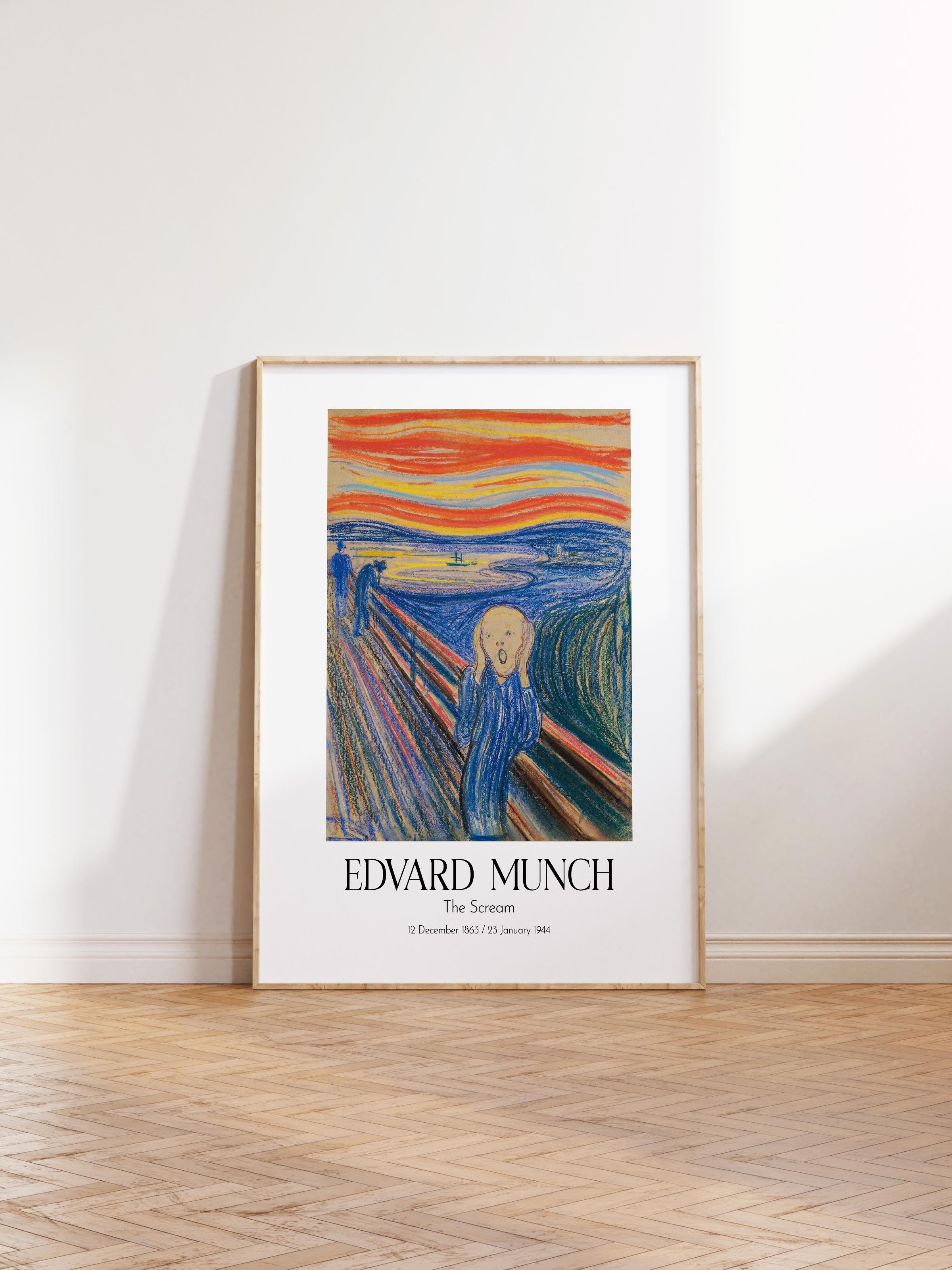 Edvard Munch - The Scream, Ahşap Çerçeveli Tablo, Sanat Serisi NO:111728