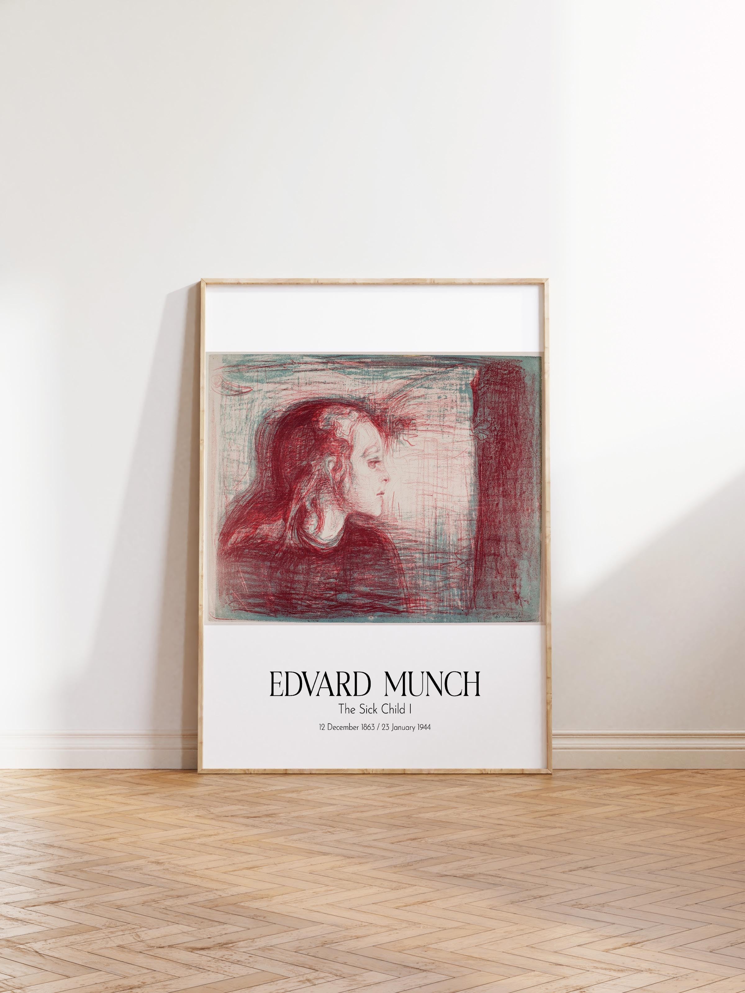 Edvard Munch - The Sick Child I, Ahşap Çerçeveli Tablo, Sanat Serisi NO:111729