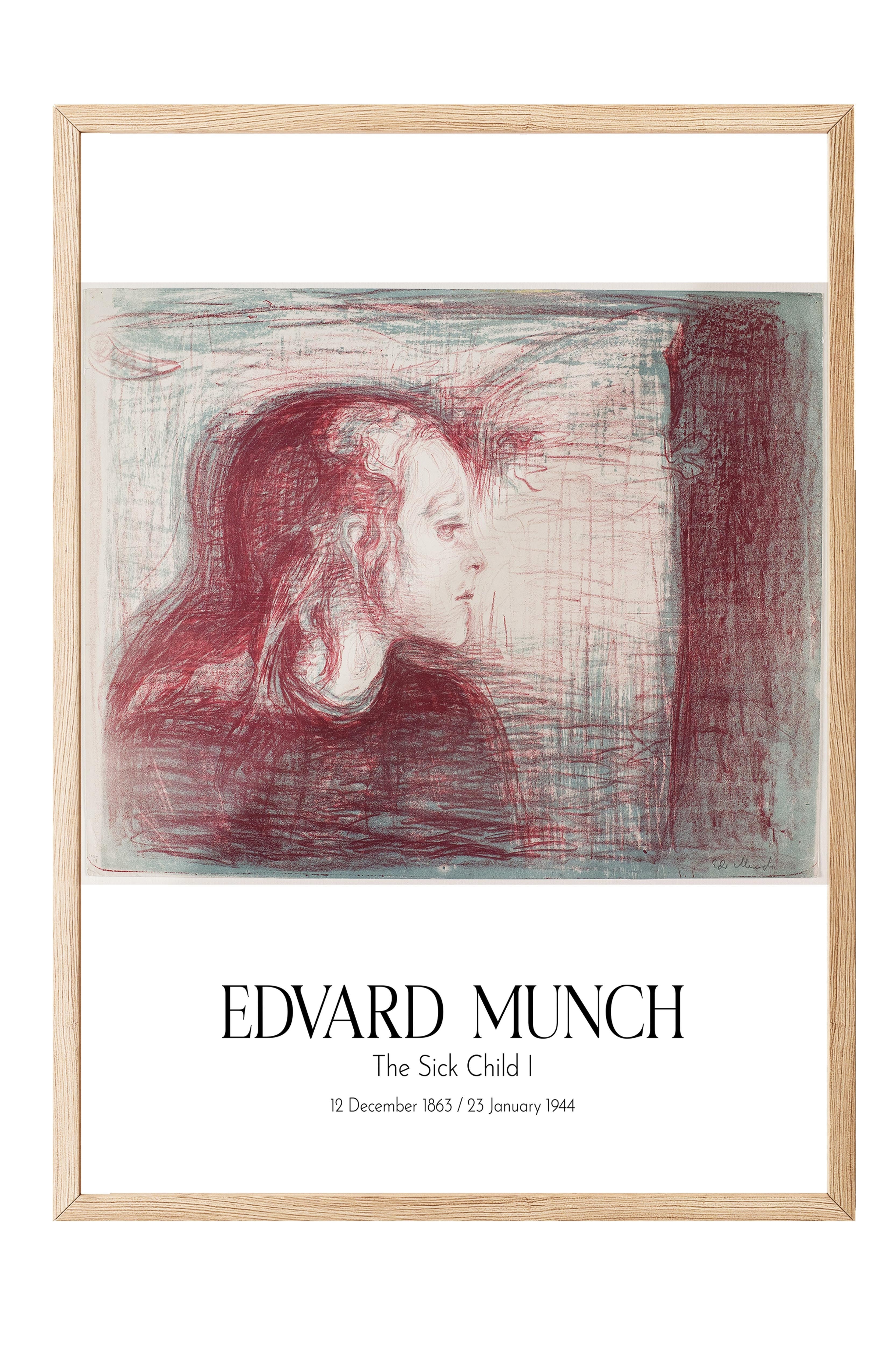Edvard Munch - The Sick Child I, Ahşap Çerçeveli Tablo, Sanat Serisi NO:111729