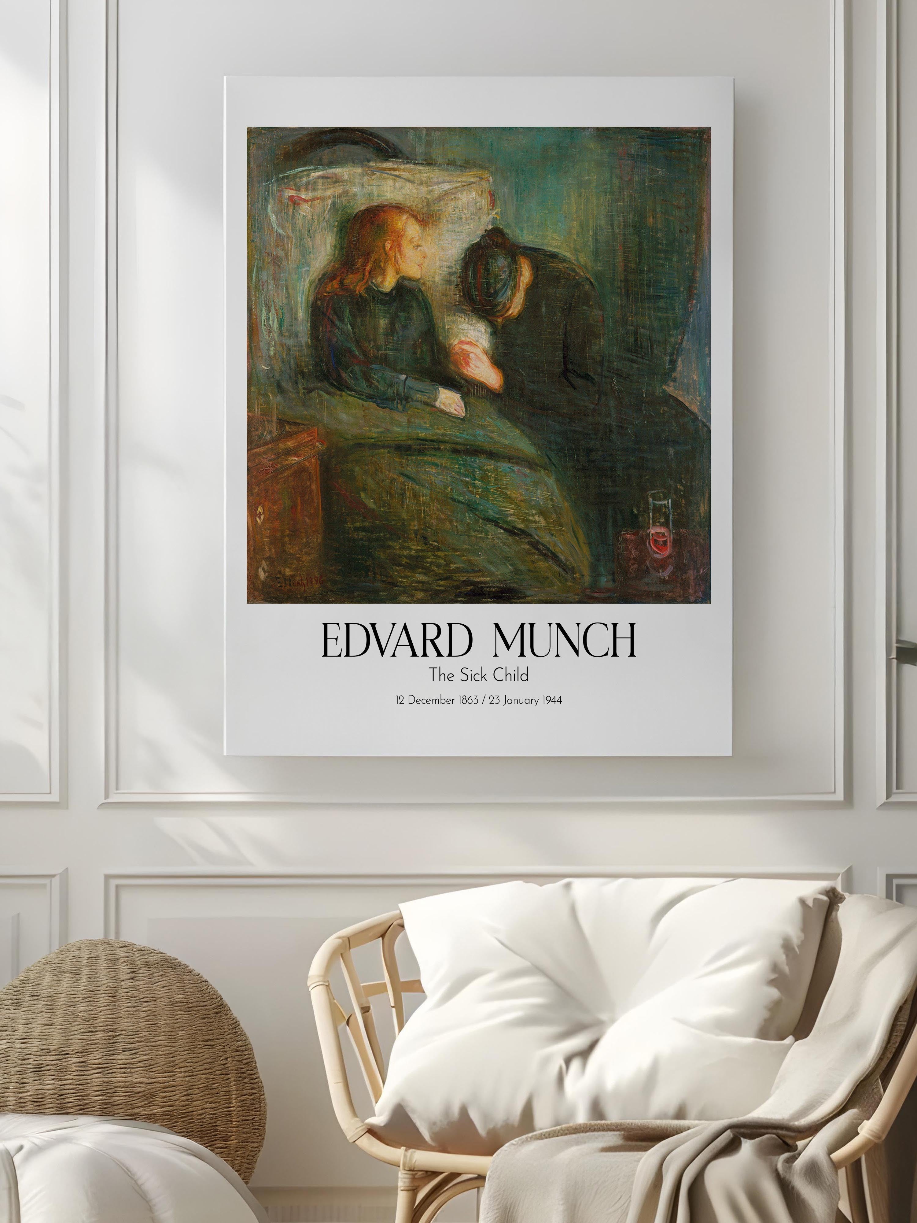 Edvard Munch - The Sick Child, Kanvas Tablo, Sanat Serisi NO:111730