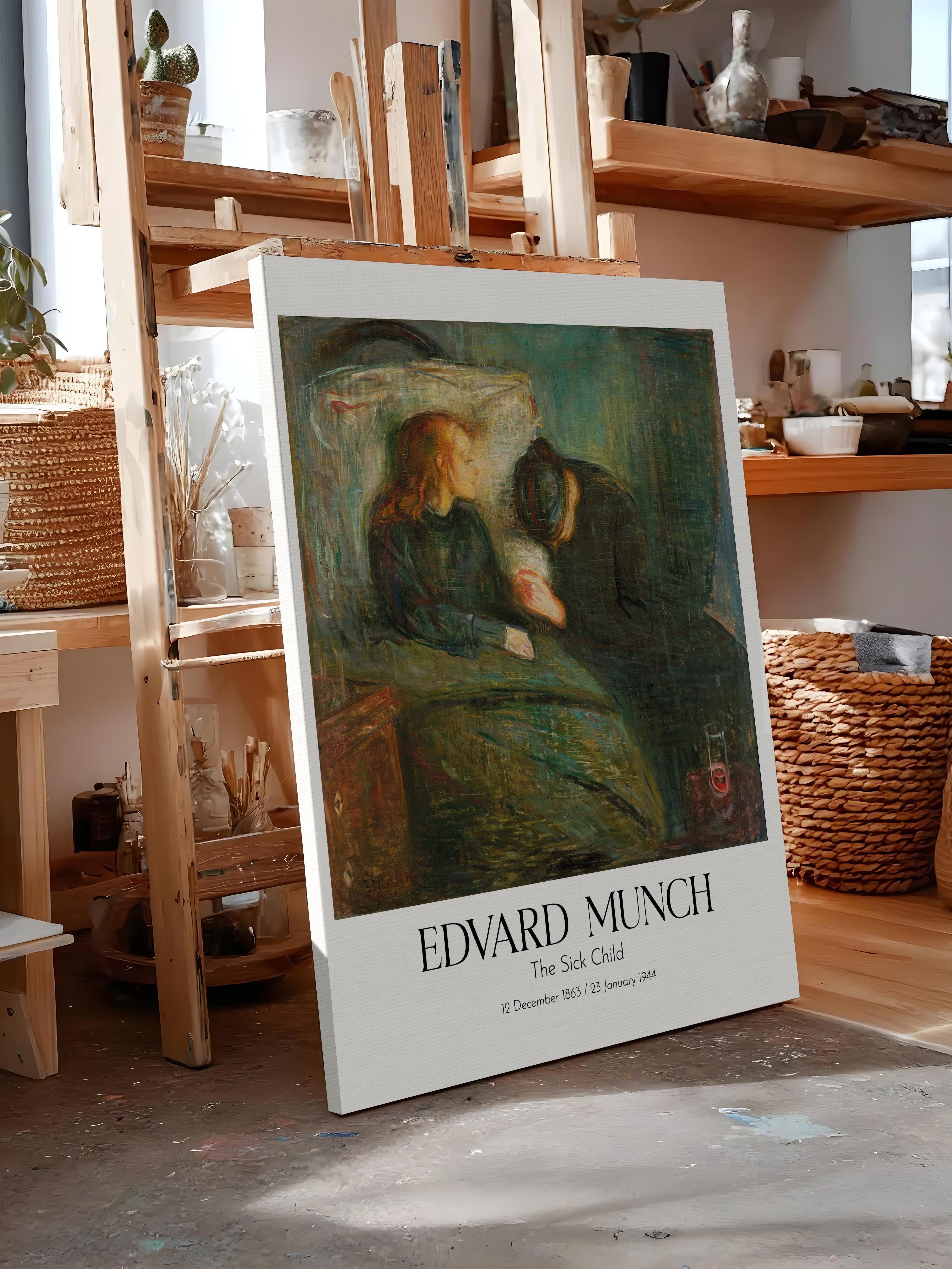 Edvard Munch - The Sick Child, Kanvas Tablo, Sanat Serisi NO:111730