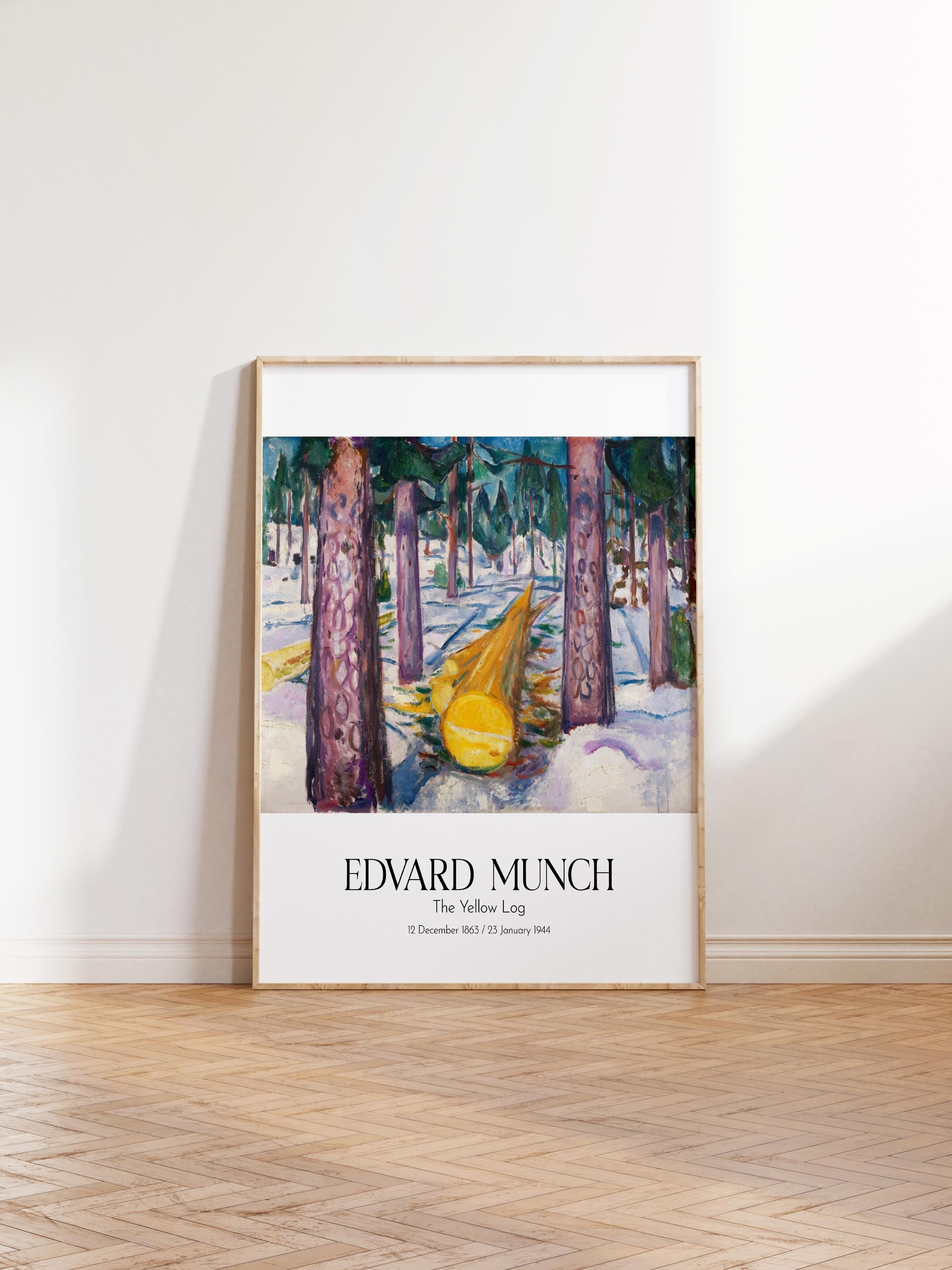 Edvard Munch - The Yellow Log, Ahşap Çerçeveli Tablo, Sanat Serisi NO:111731