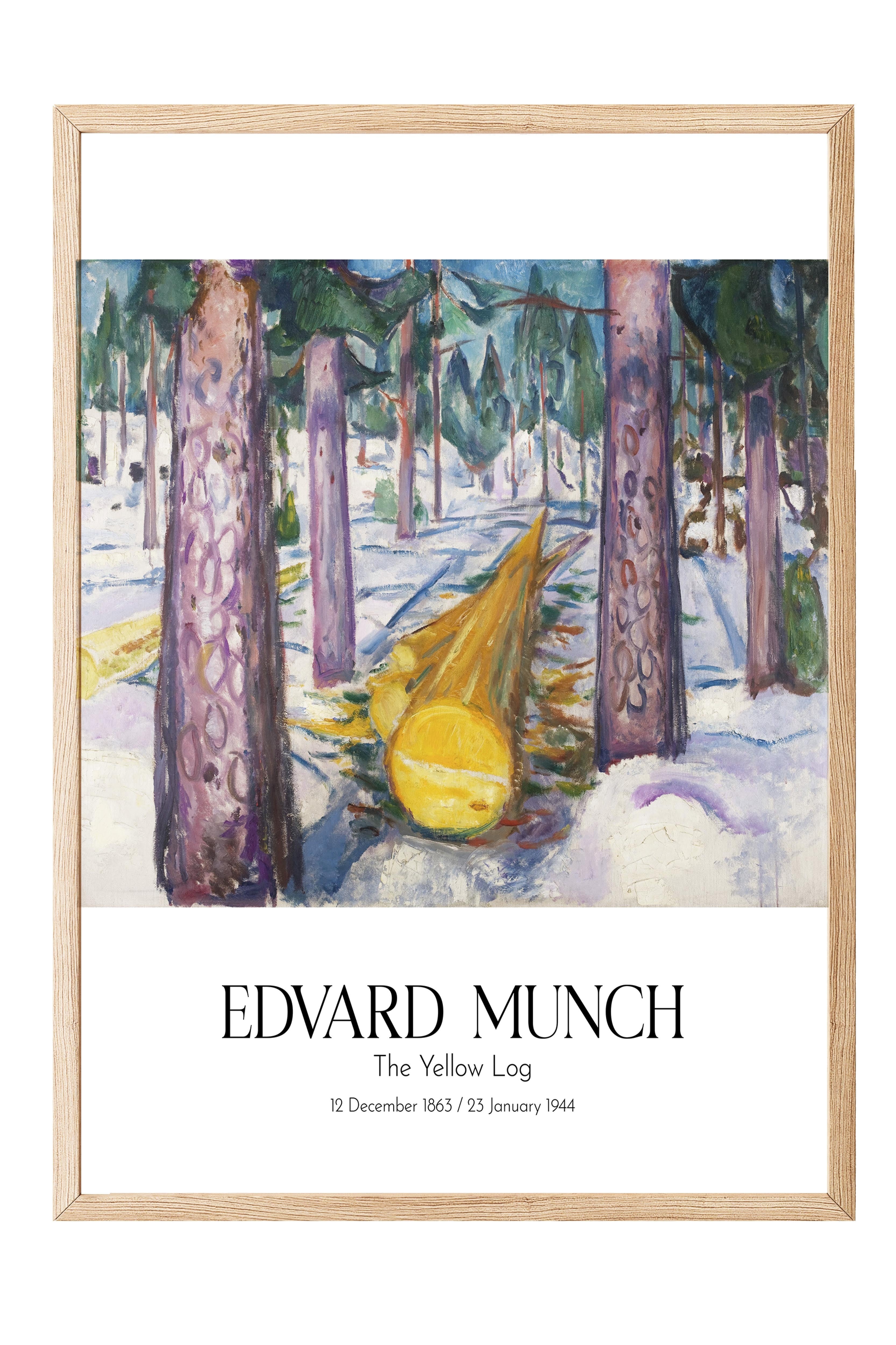 Edvard Munch - The Yellow Log, Ahşap Çerçeveli Tablo, Sanat Serisi NO:111731