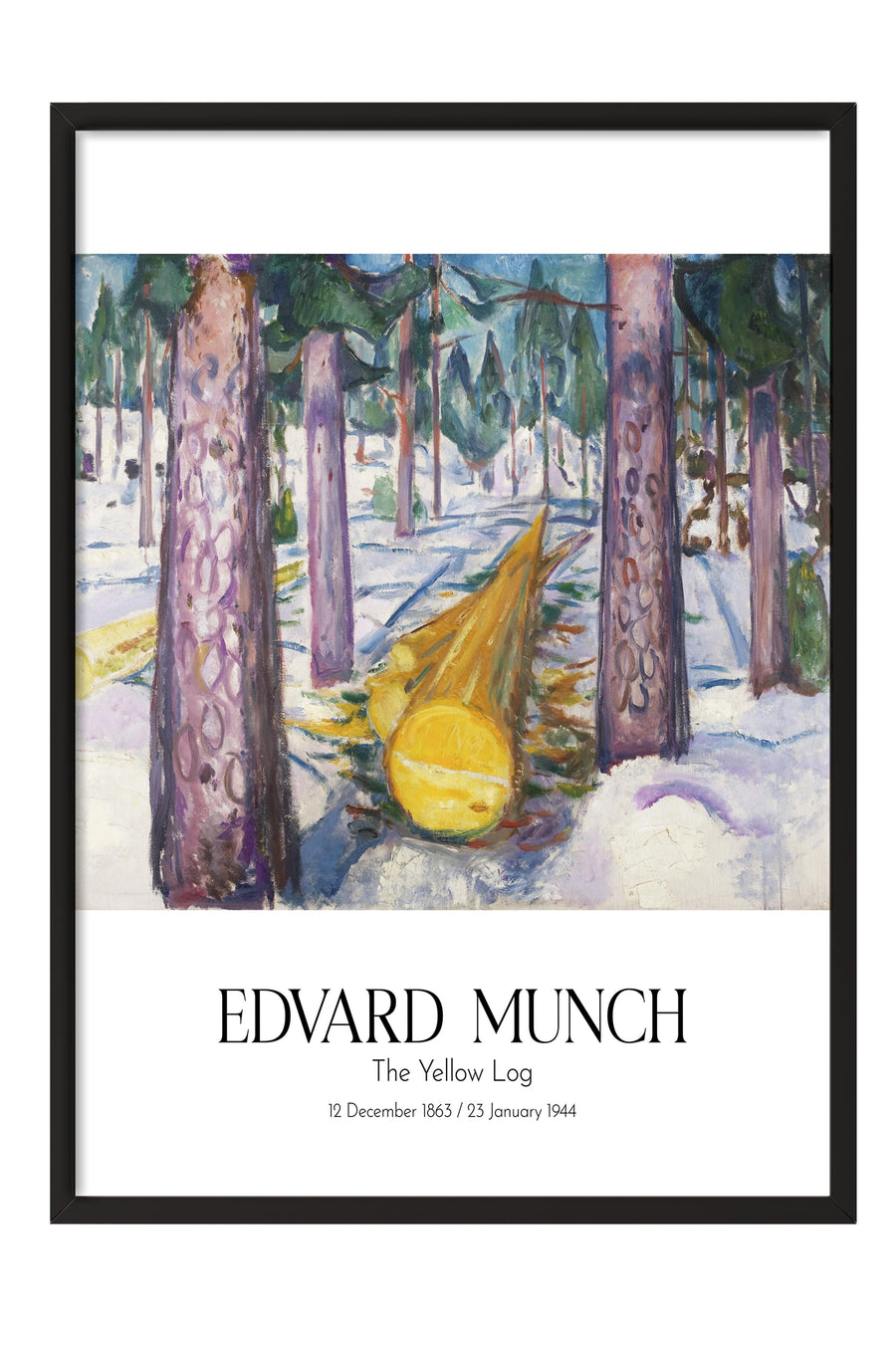 Edvard Munch - The Yellow Log, Siyah Çerçeveli Tablo, Sanat Serisi NO:111731