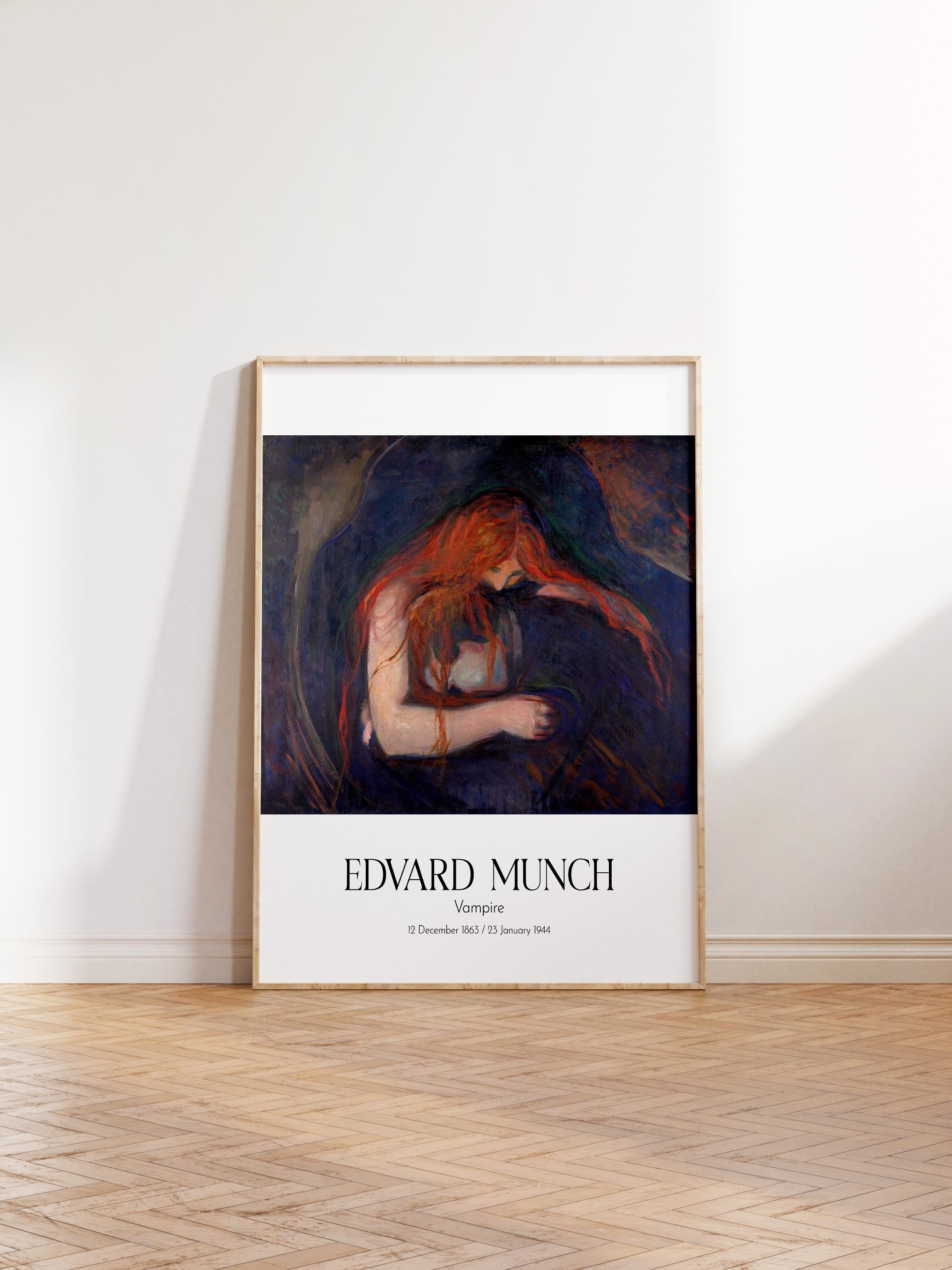 Edvard Munch - Vampire, Ahşap Çerçeveli Tablo, Sanat Serisi NO:111732
