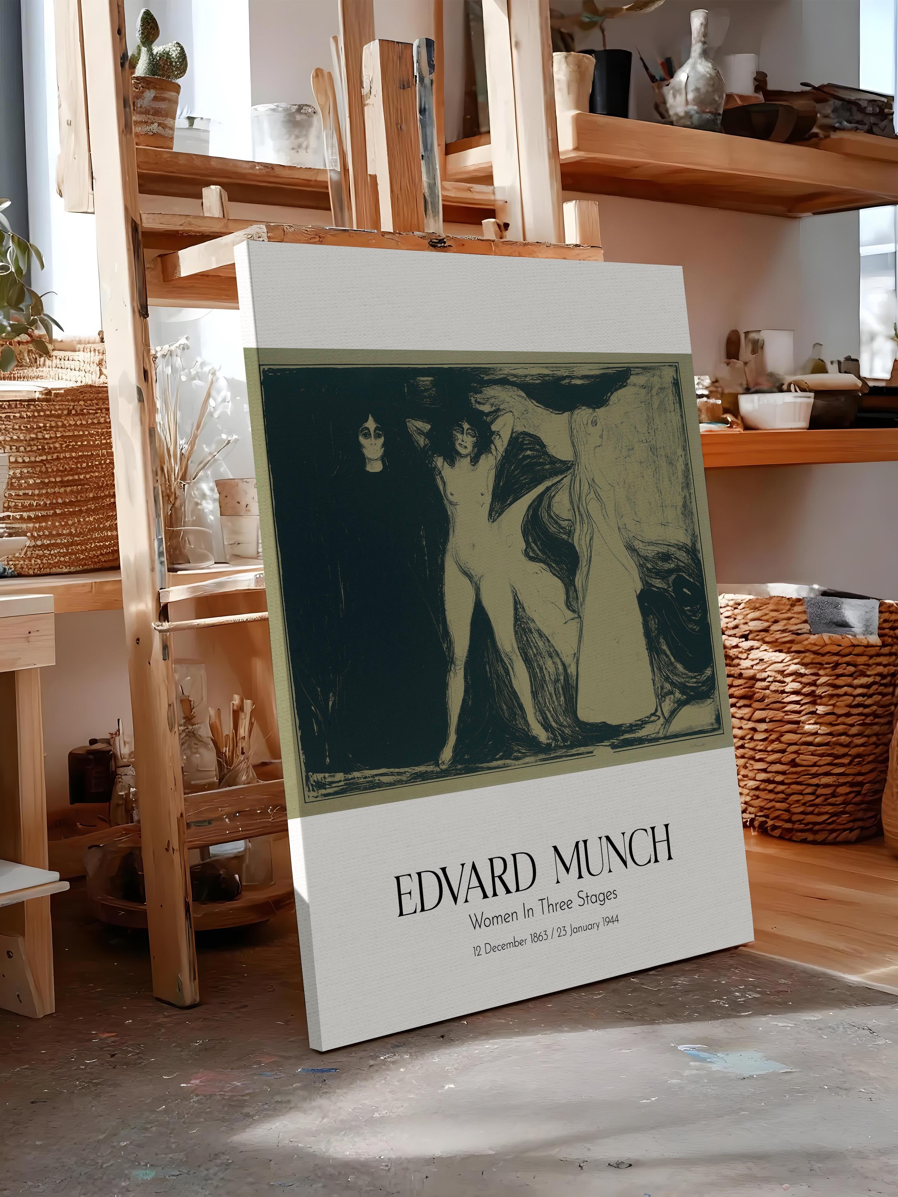 Edvard Munch - Women In Three Stages, Kanvas Tablo, Sanat Serisi NO:111735