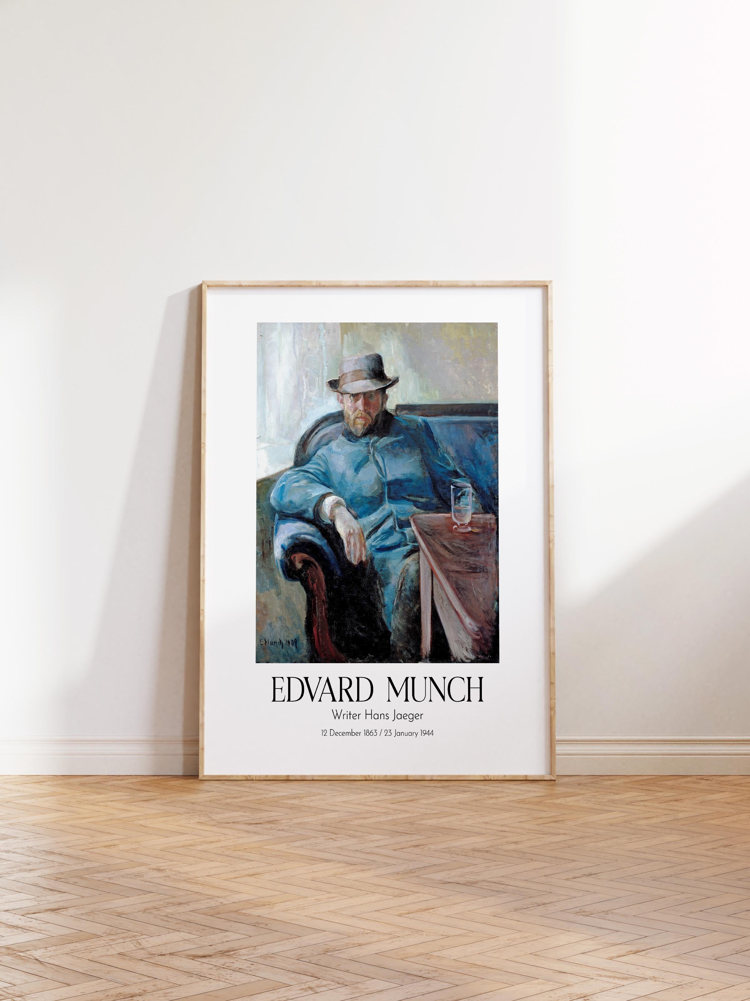Edvard Munch - Writer Hans Jaeger, Ahşap Çerçeveli Tablo, Sanat Serisi NO:111736