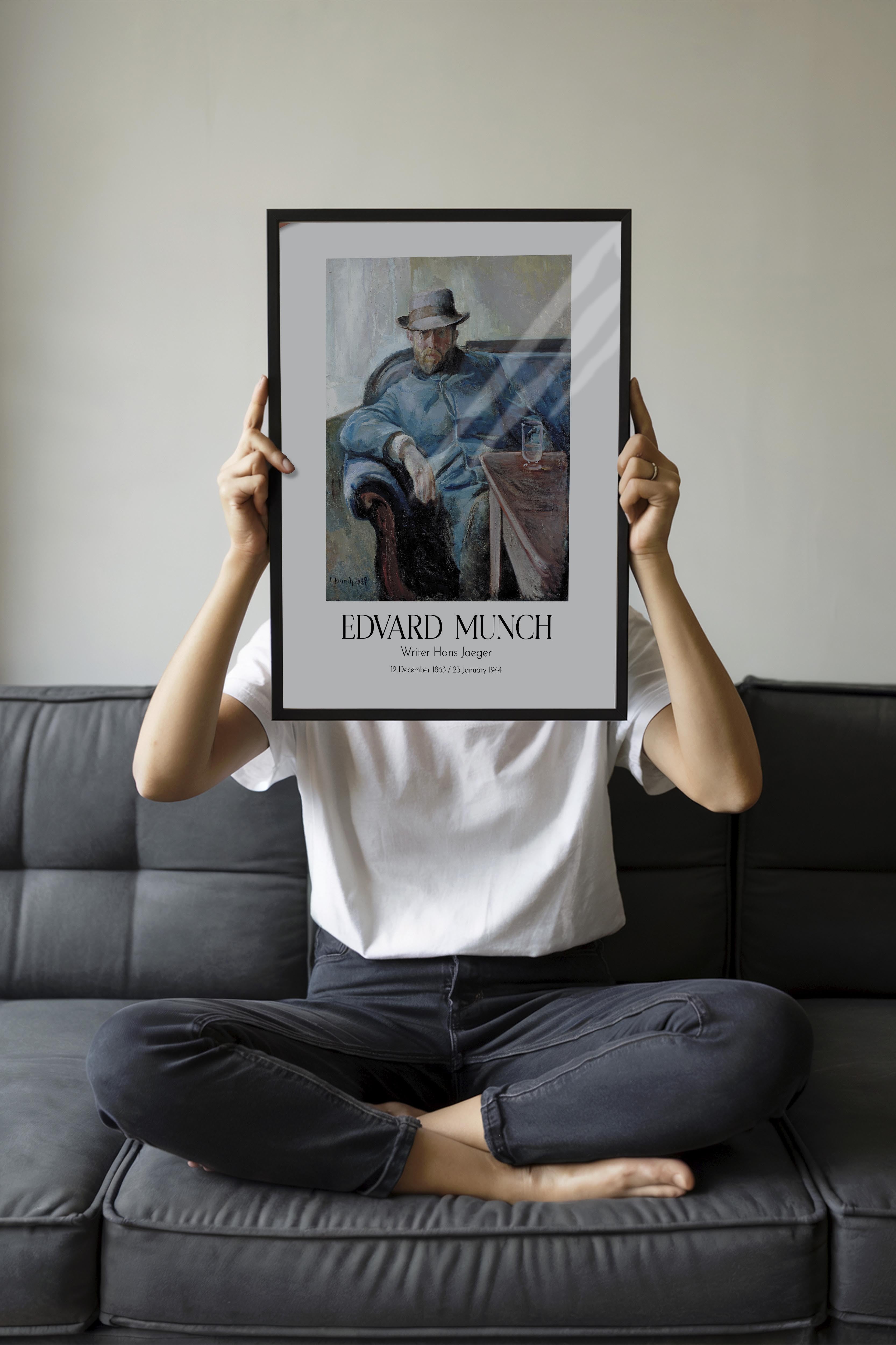 Edvard Munch - Writer Hans Jaeger, Siyah Çerçeveli Tablo, Sanat Serisi NO:111736