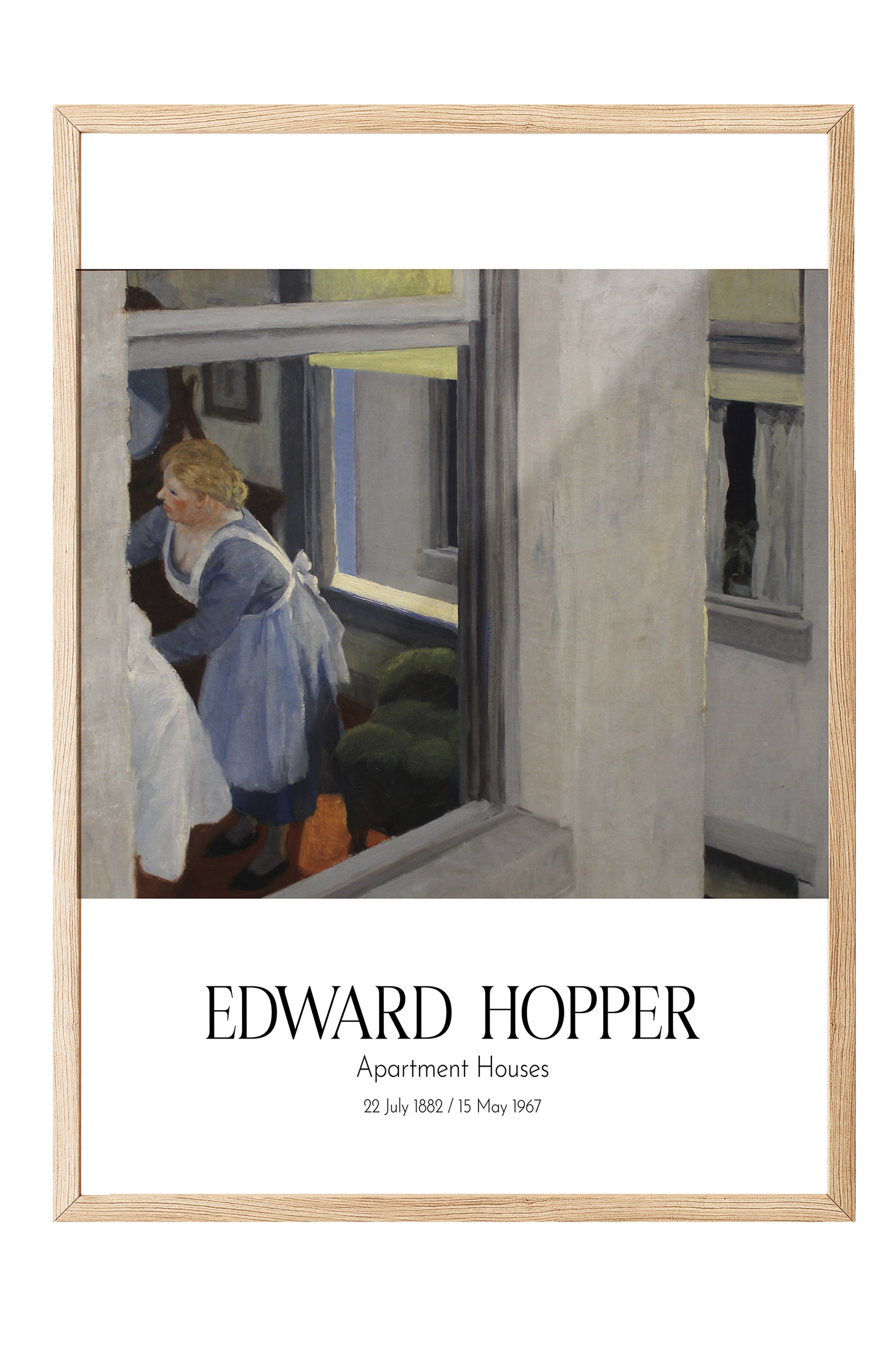 Edward Hopper - Apartment Houses, Ahşap Çerçeveli Tablo, Sanat Serisi NO:110171