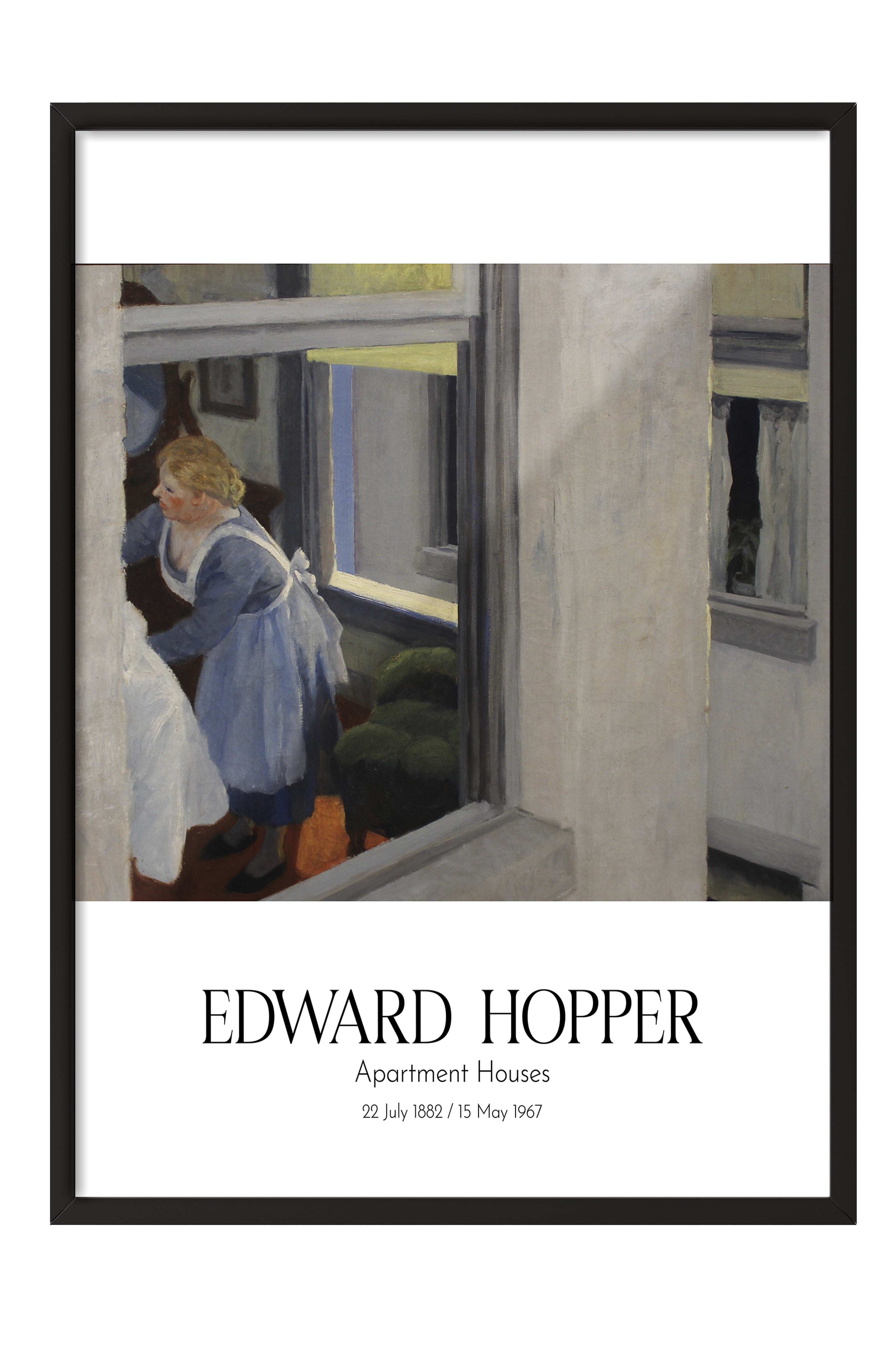 Edward Hopper - Apartment Houses, Siyah Çerçeveli Tablo, Sanat Serisi NO:110171