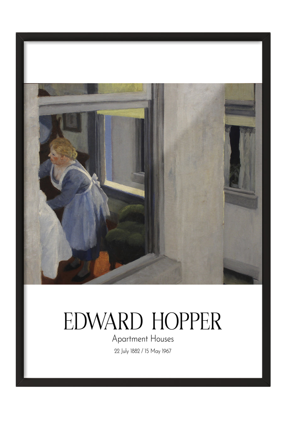 Edward Hopper - Apartment Houses, Siyah Çerçeveli Tablo, Sanat Serisi NO:110171