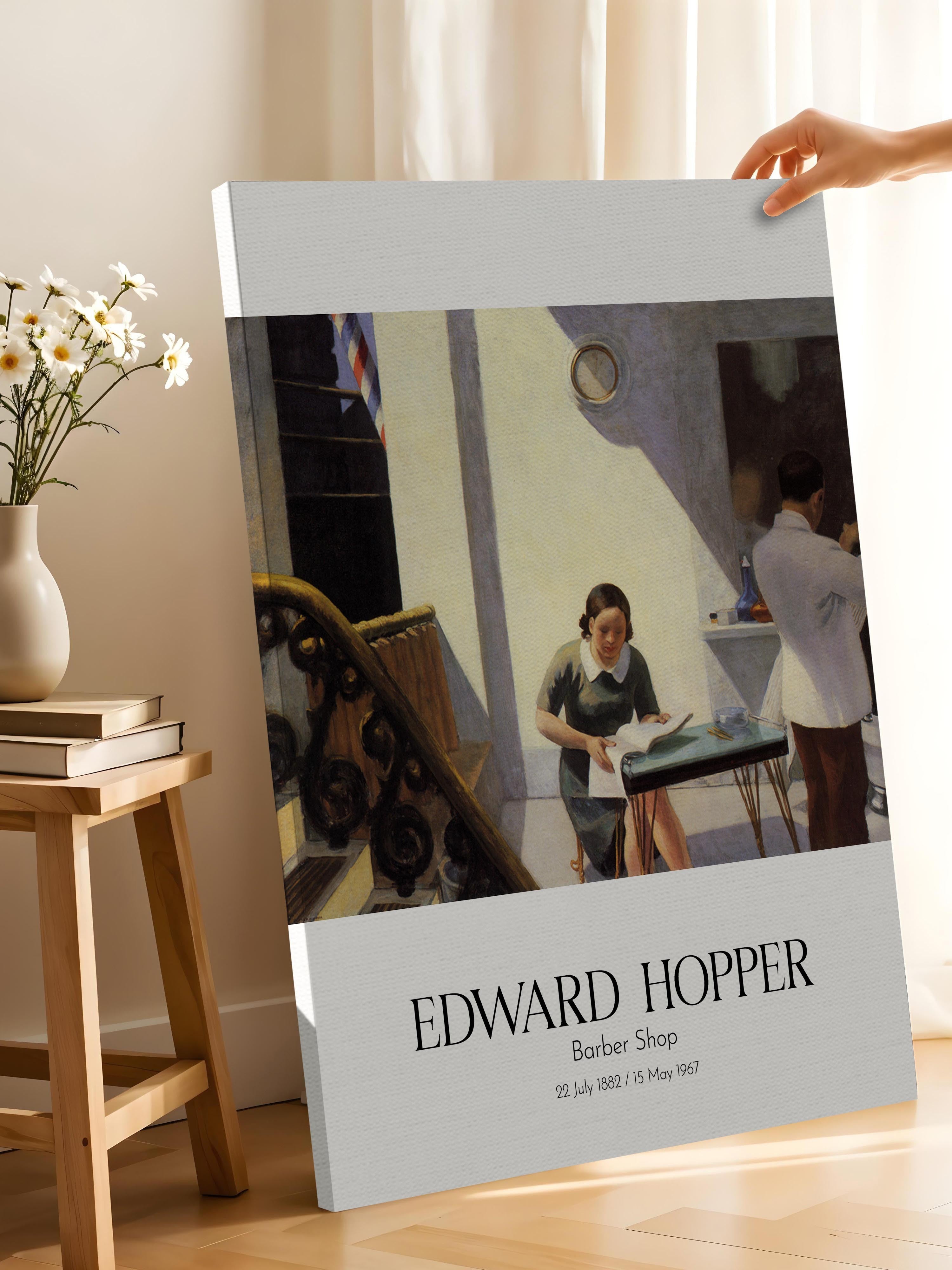 Edward Hopper - Barber Shop, Kanvas Tablo, Sanat Serisi NO:110170