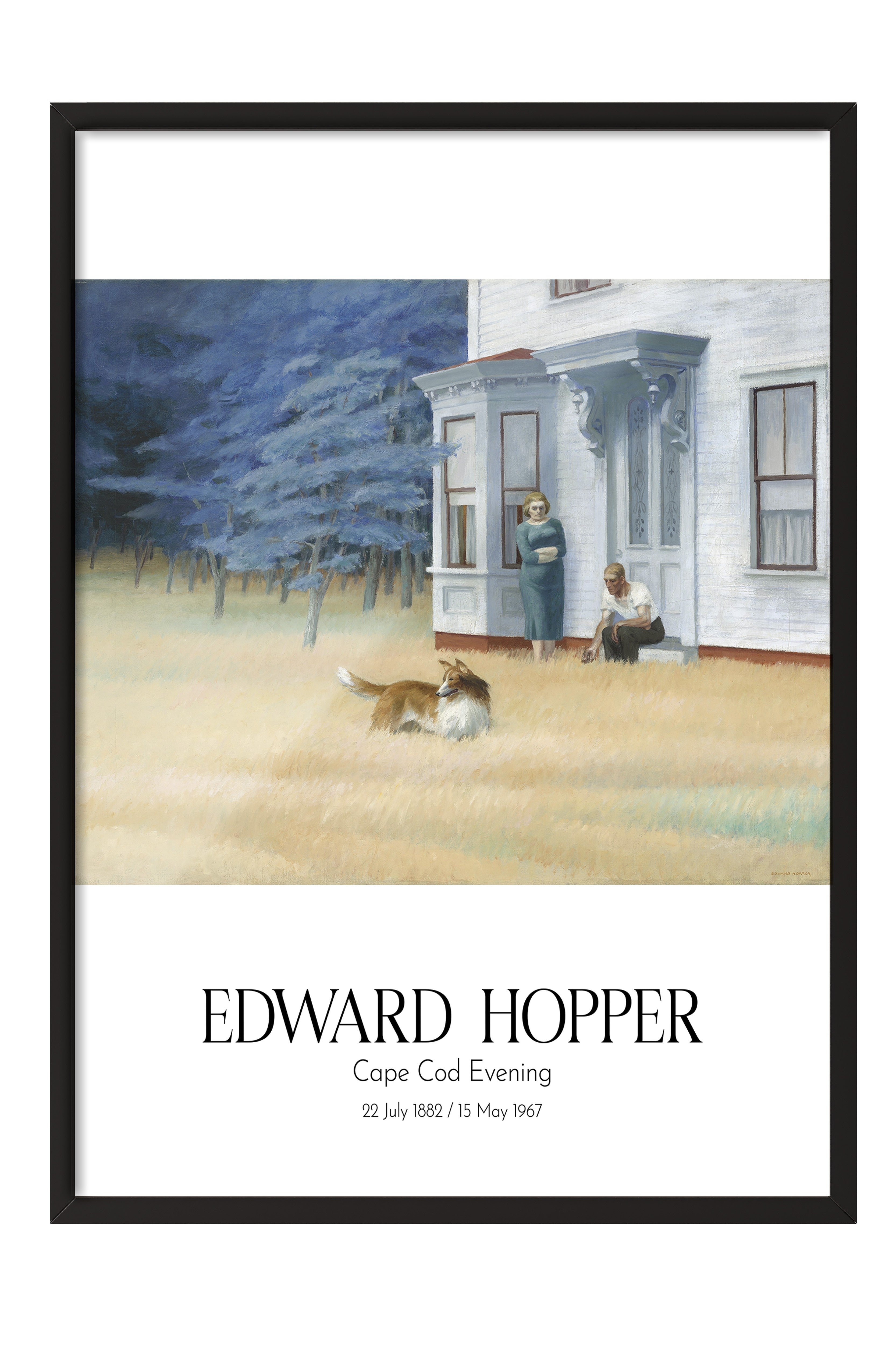 Edward Hopper - Cape Cod Evening, Siyah Çerçeveli Tablo, Sanat Serisi NO:110172
