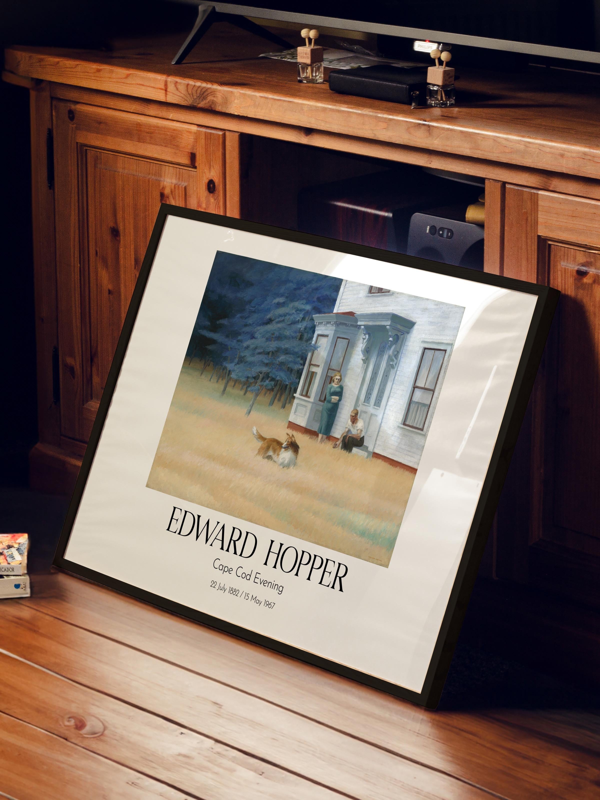 Edward Hopper - Cape Cod Evening, Siyah Çerçeveli Tablo, Sanat Serisi NO:110186