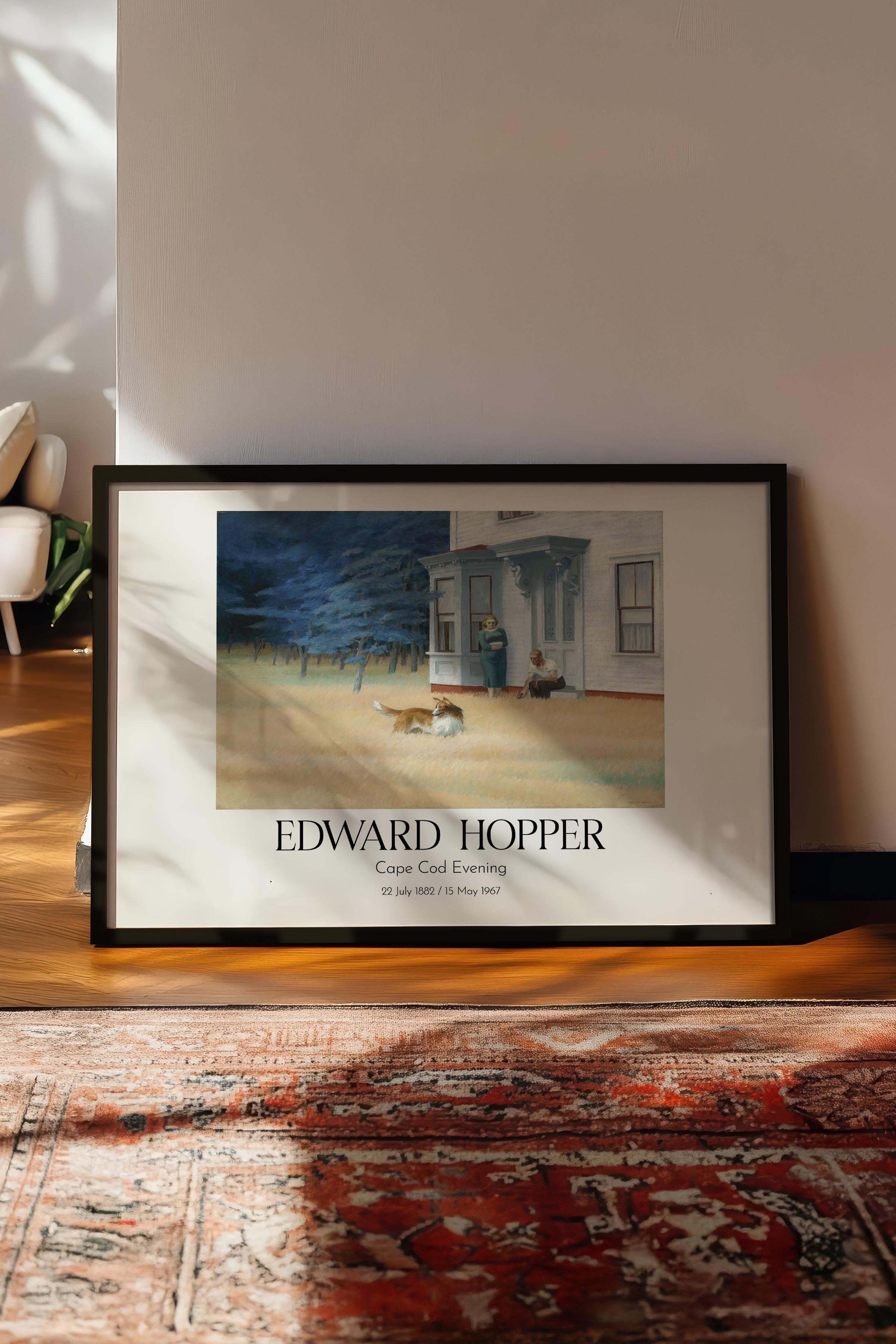 Edward Hopper - Cape Cod Evening, Siyah Çerçeveli Tablo, Sanat Serisi NO:110186