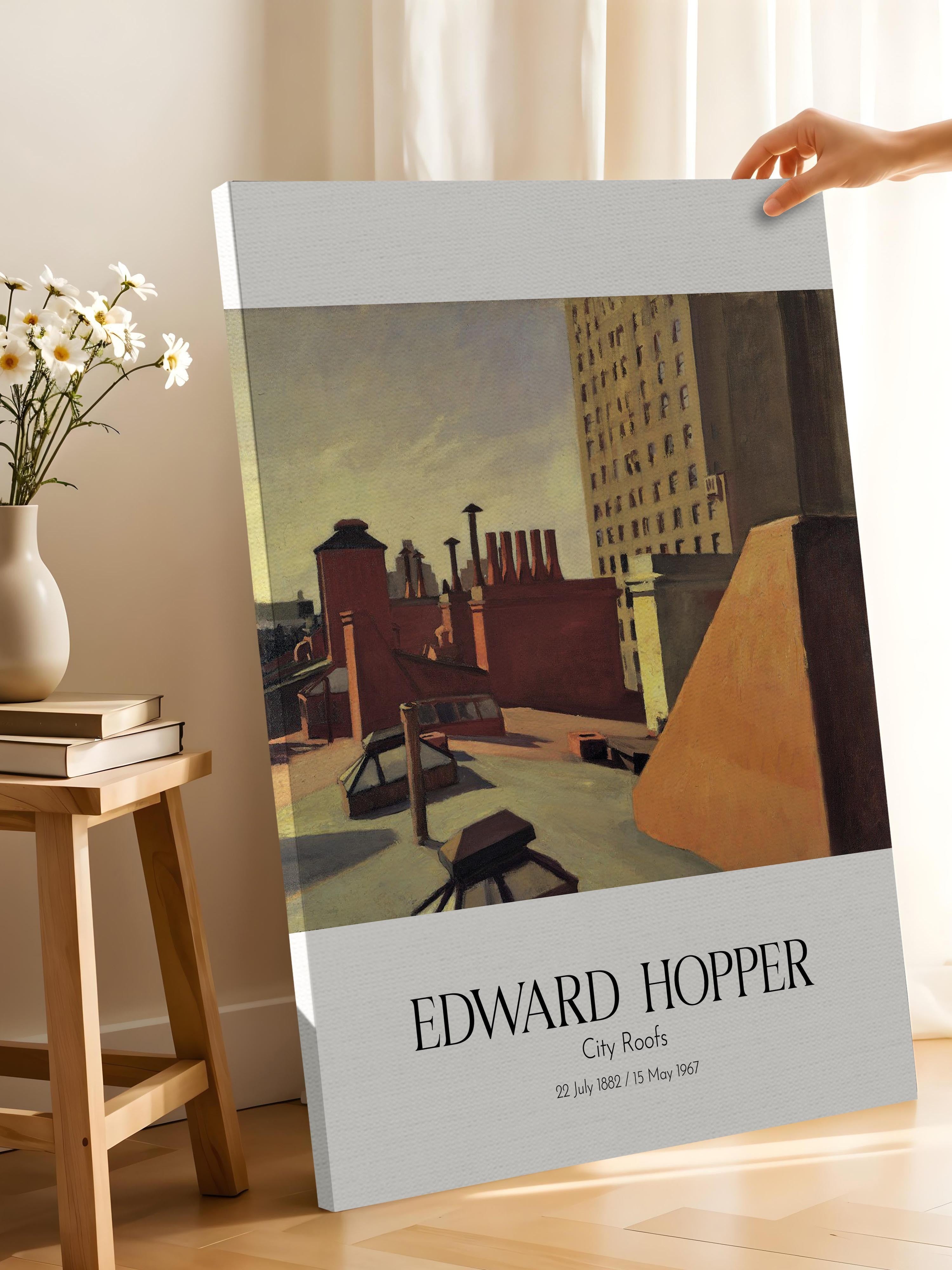 Edward Hopper - City Roofs, Kanvas Tablo, Sanat Serisi NO:110174