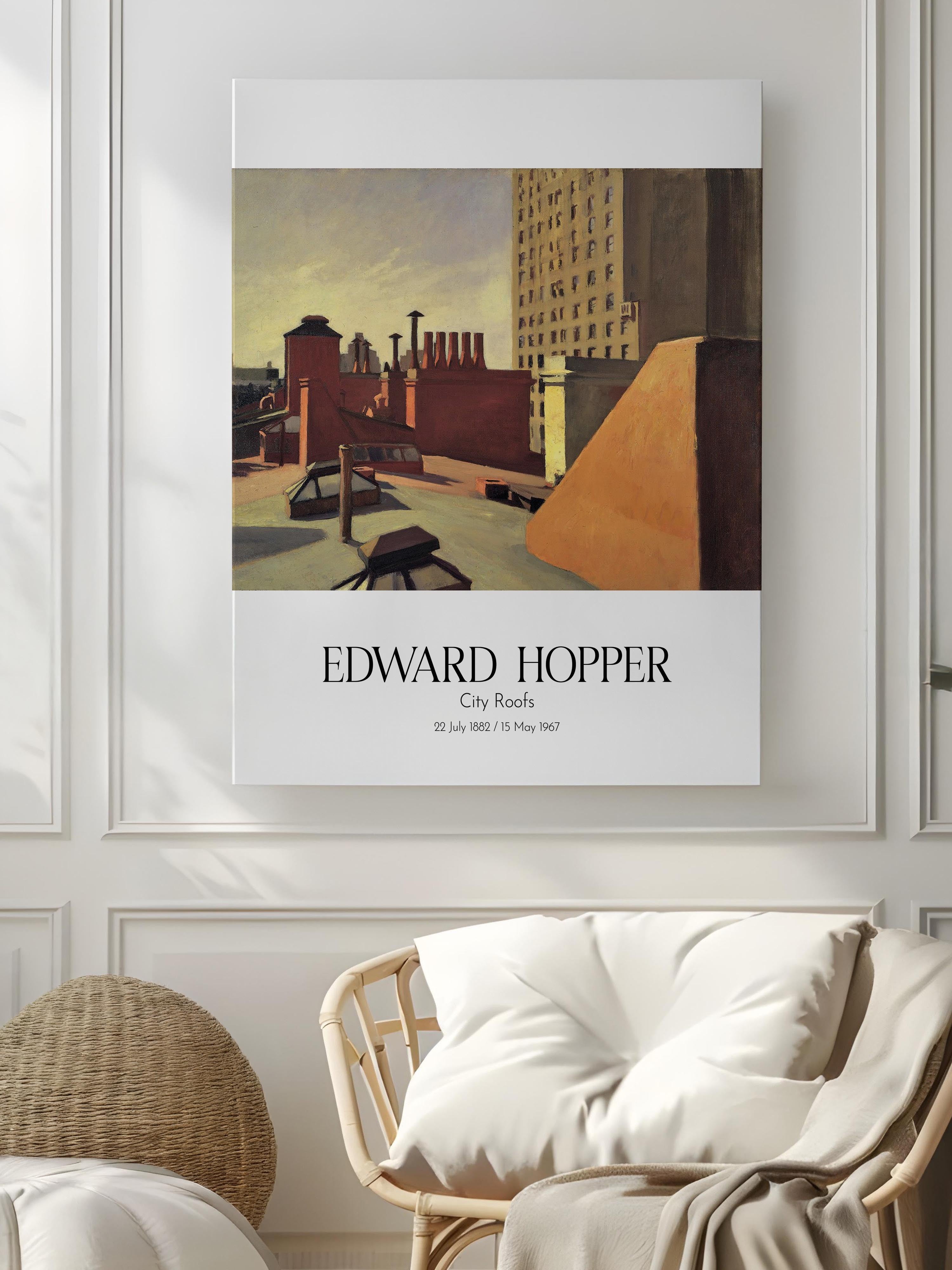 Edward Hopper - City Roofs, Kanvas Tablo, Sanat Serisi NO:110174