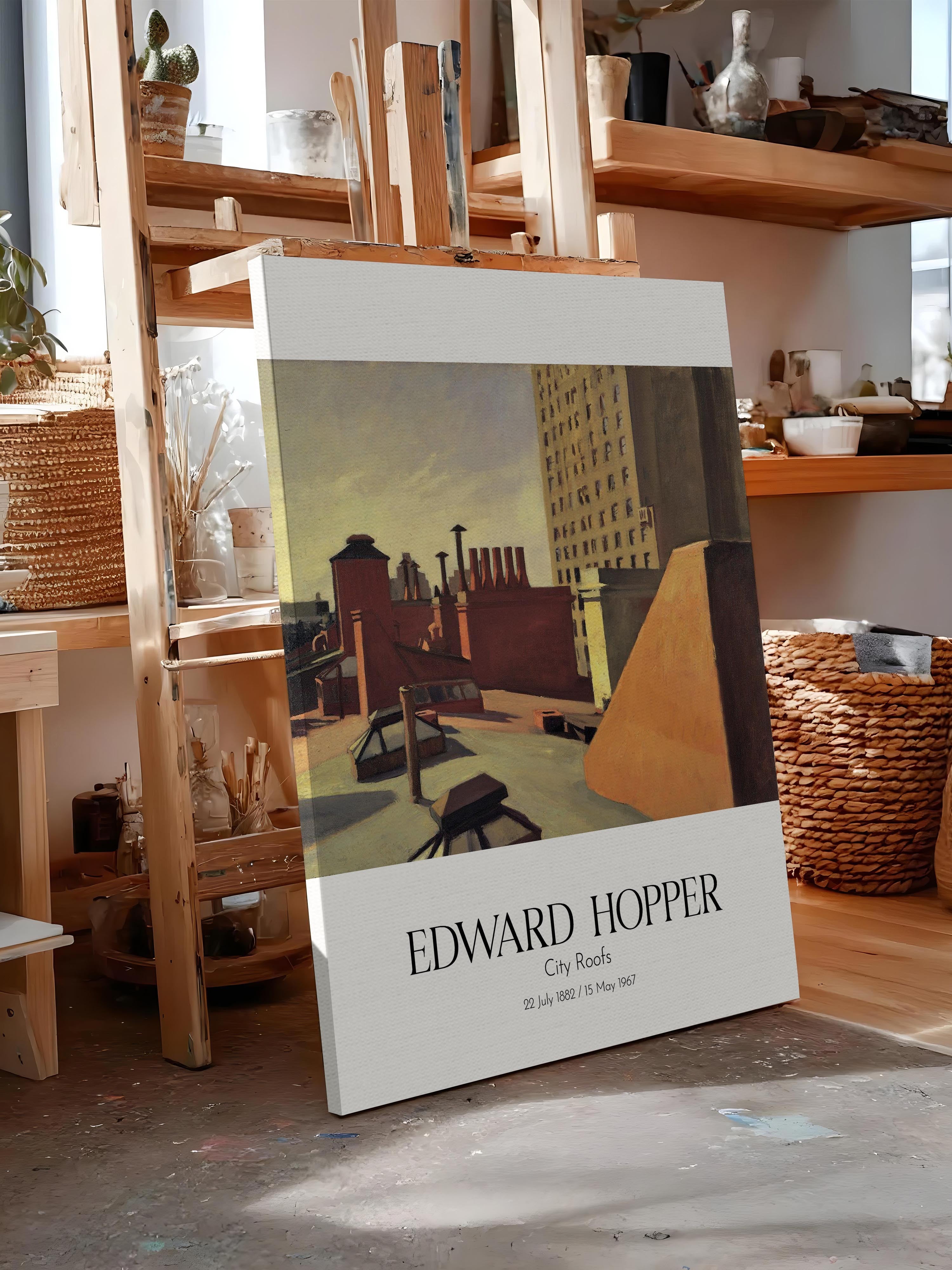 Edward Hopper - City Roofs, Kanvas Tablo, Sanat Serisi NO:110174