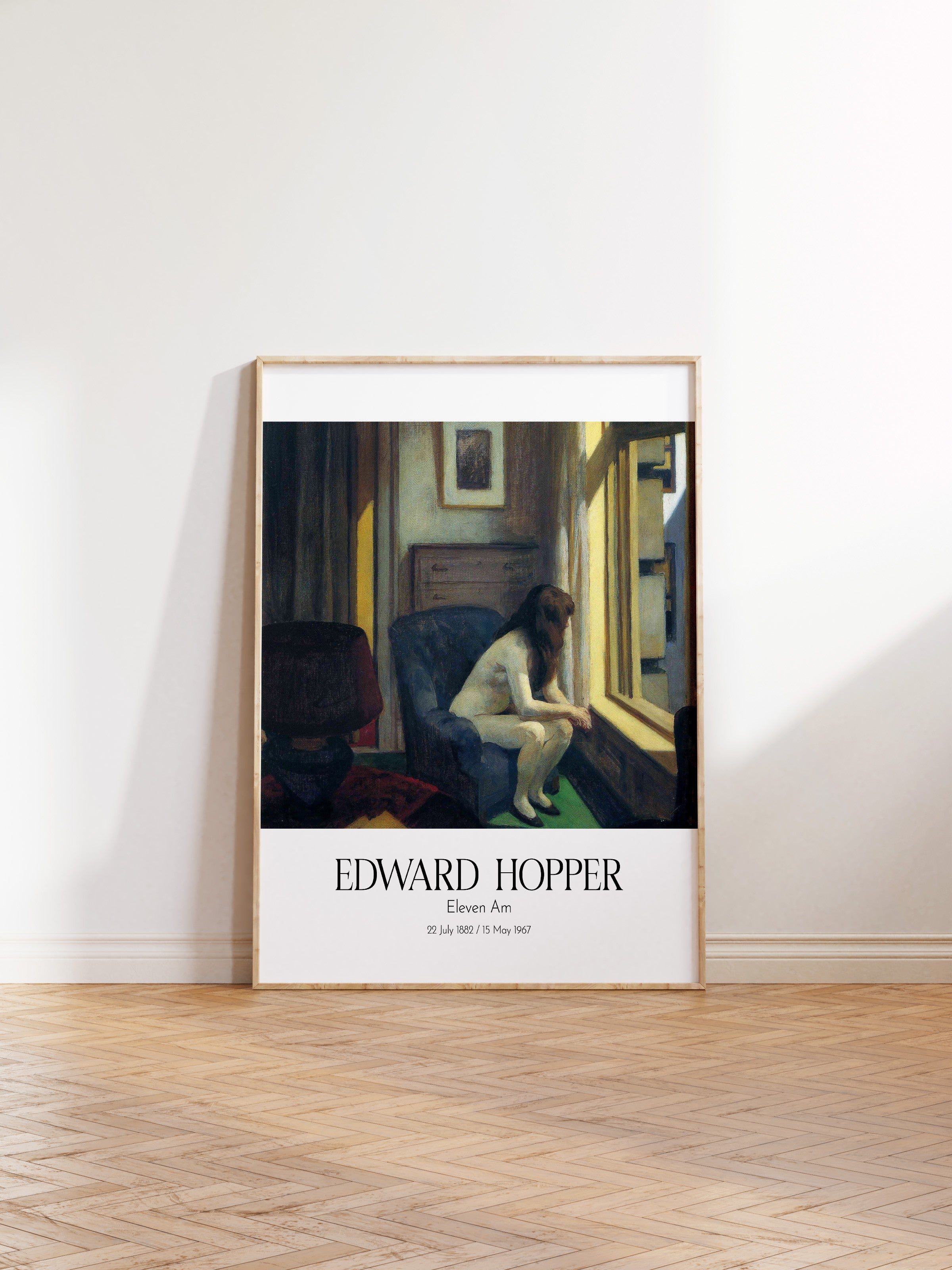 Edward Hopper - Eleven Am, Ahşap Çerçeveli Tablo, Sanat Serisi NO:110175