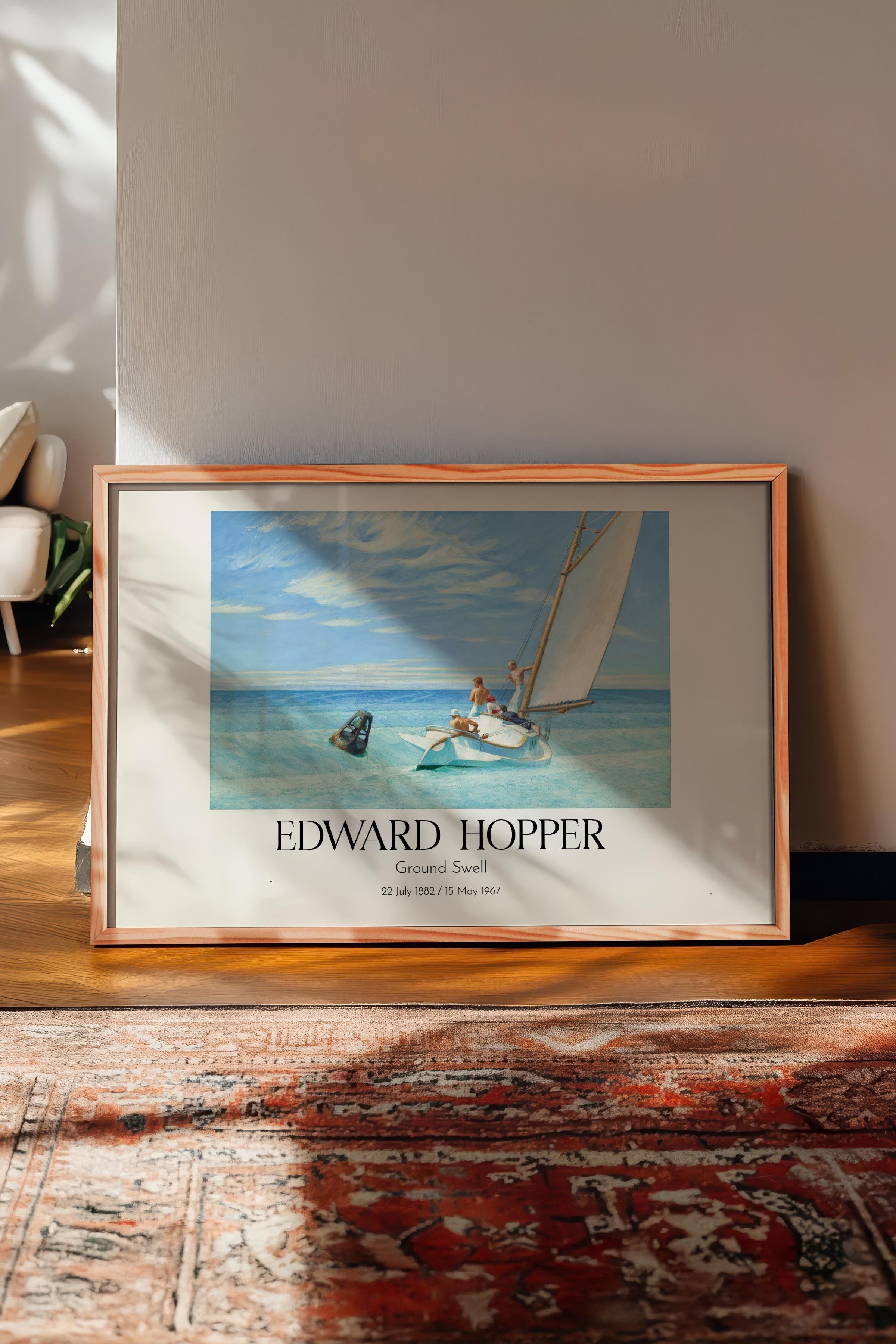 Edward Hopper - Ground Swell, Ahşap Çerçeveli Tablo, Sanat Serisi NO:110190