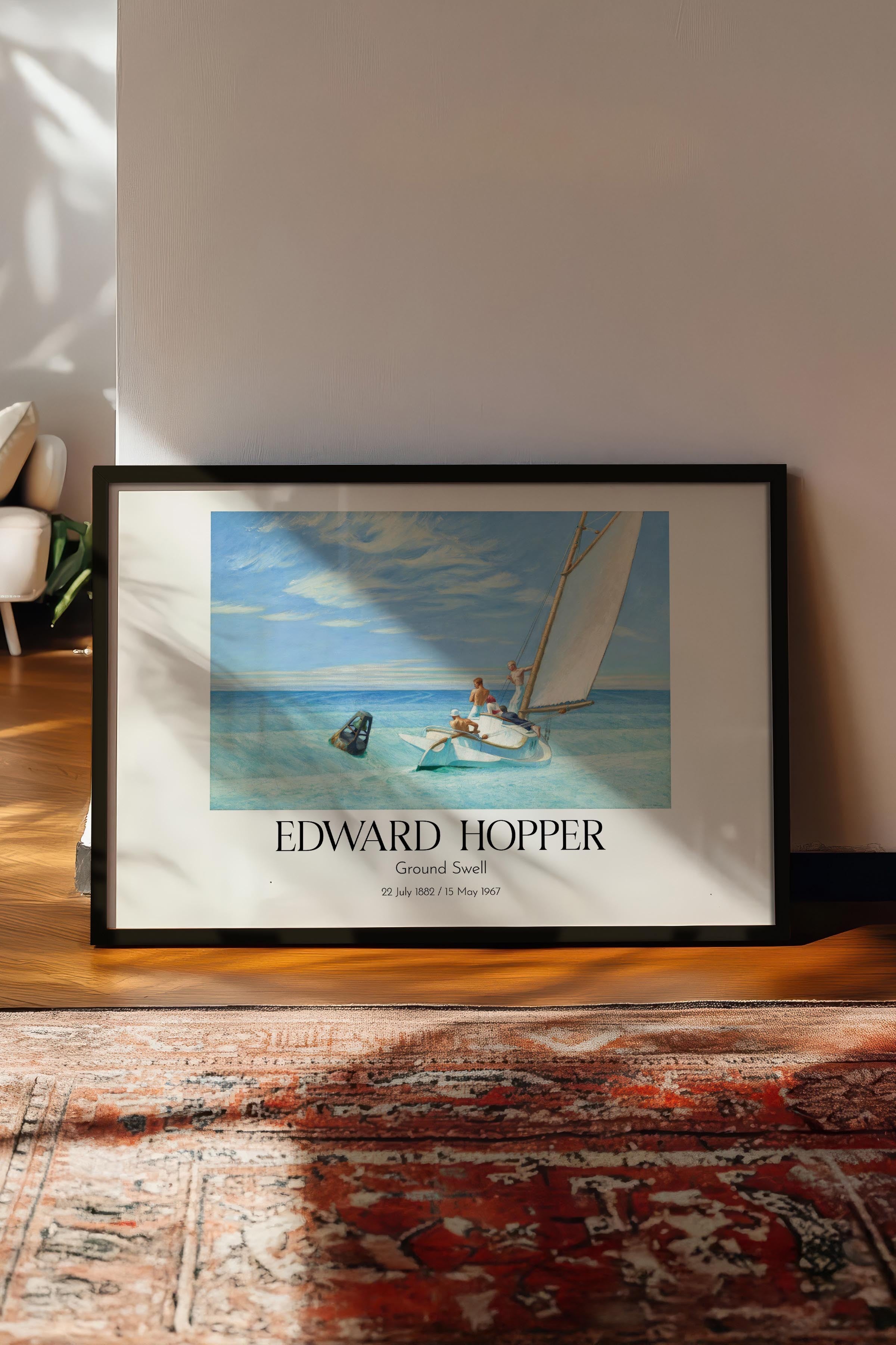 Edward Hopper - Ground Swell, Siyah Çerçeveli Tablo, Sanat Serisi NO:110190