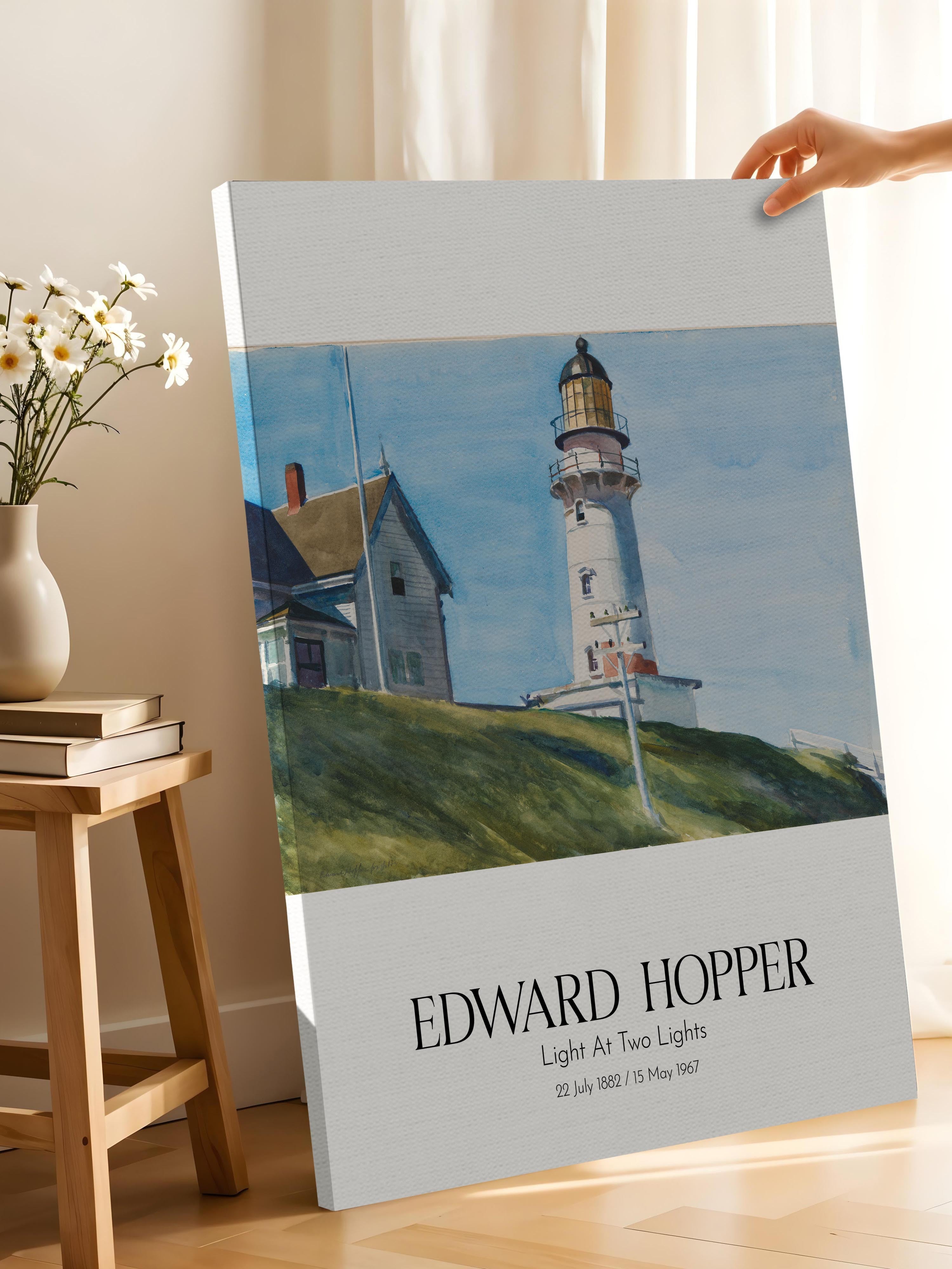 Edward Hopper - Light At Two Lights, Kanvas Tablo, Sanat Serisi NO:110177