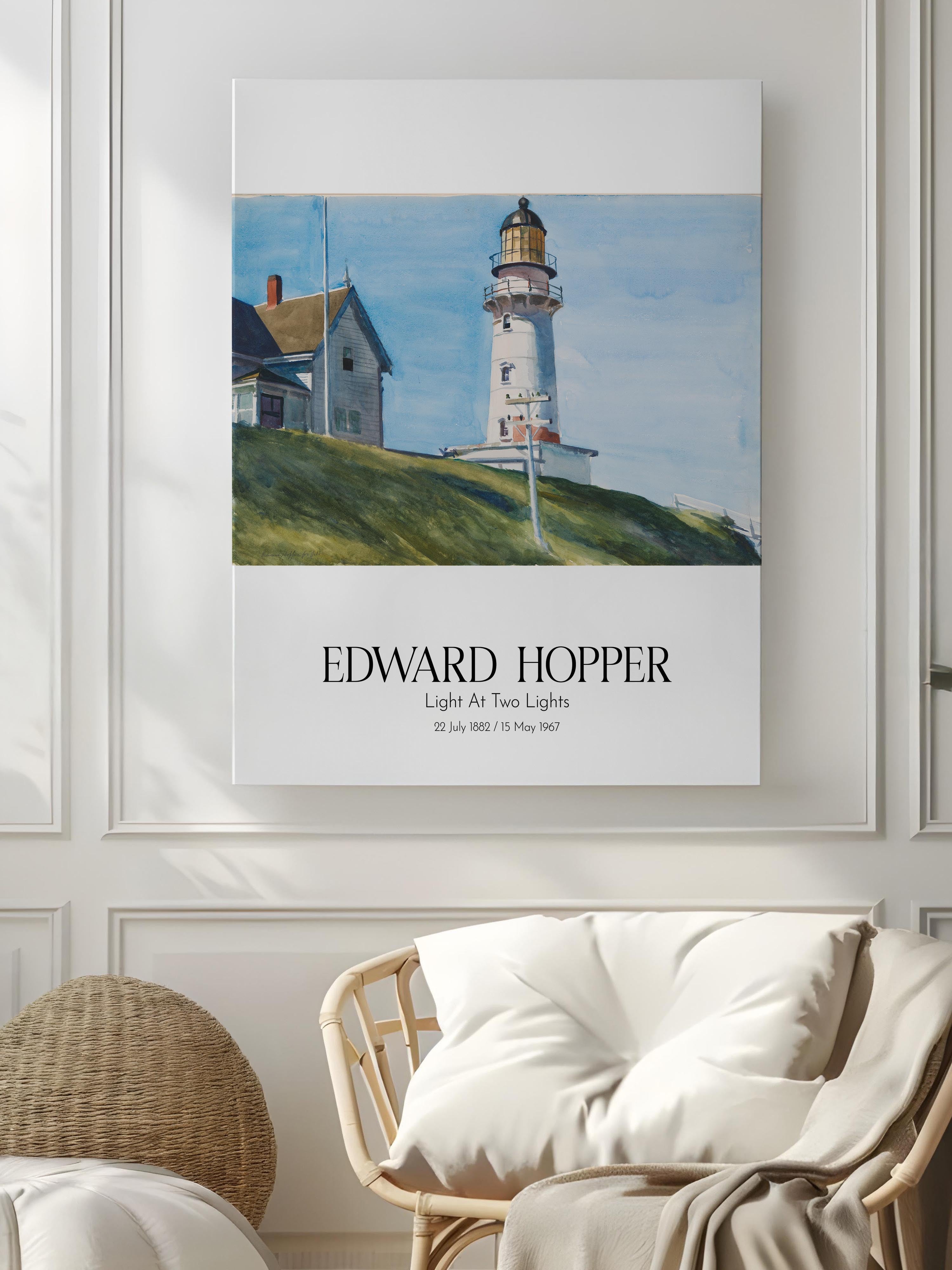 Edward Hopper - Light At Two Lights, Kanvas Tablo, Sanat Serisi NO:110177