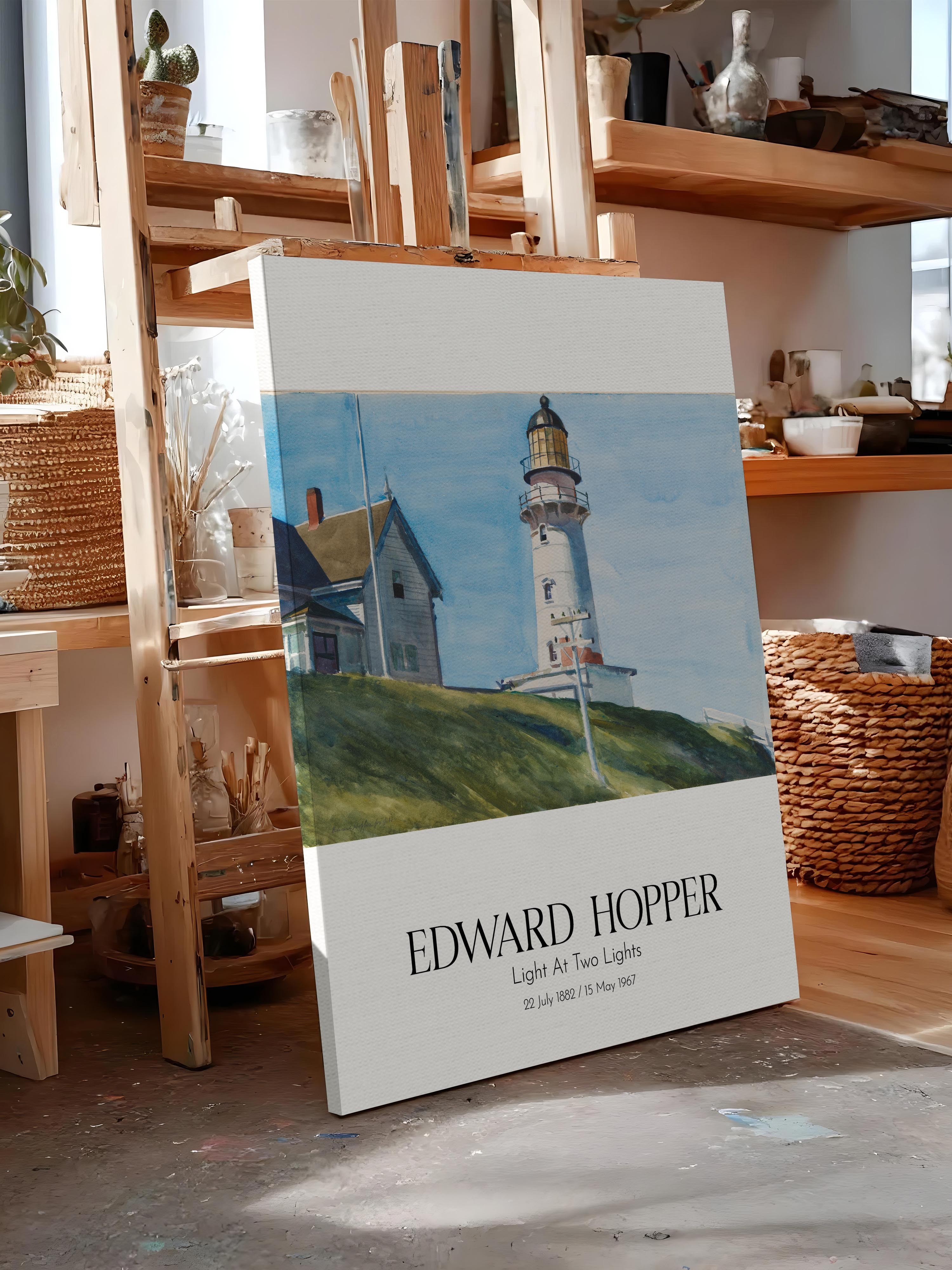 Edward Hopper - Light At Two Lights, Kanvas Tablo, Sanat Serisi NO:110177