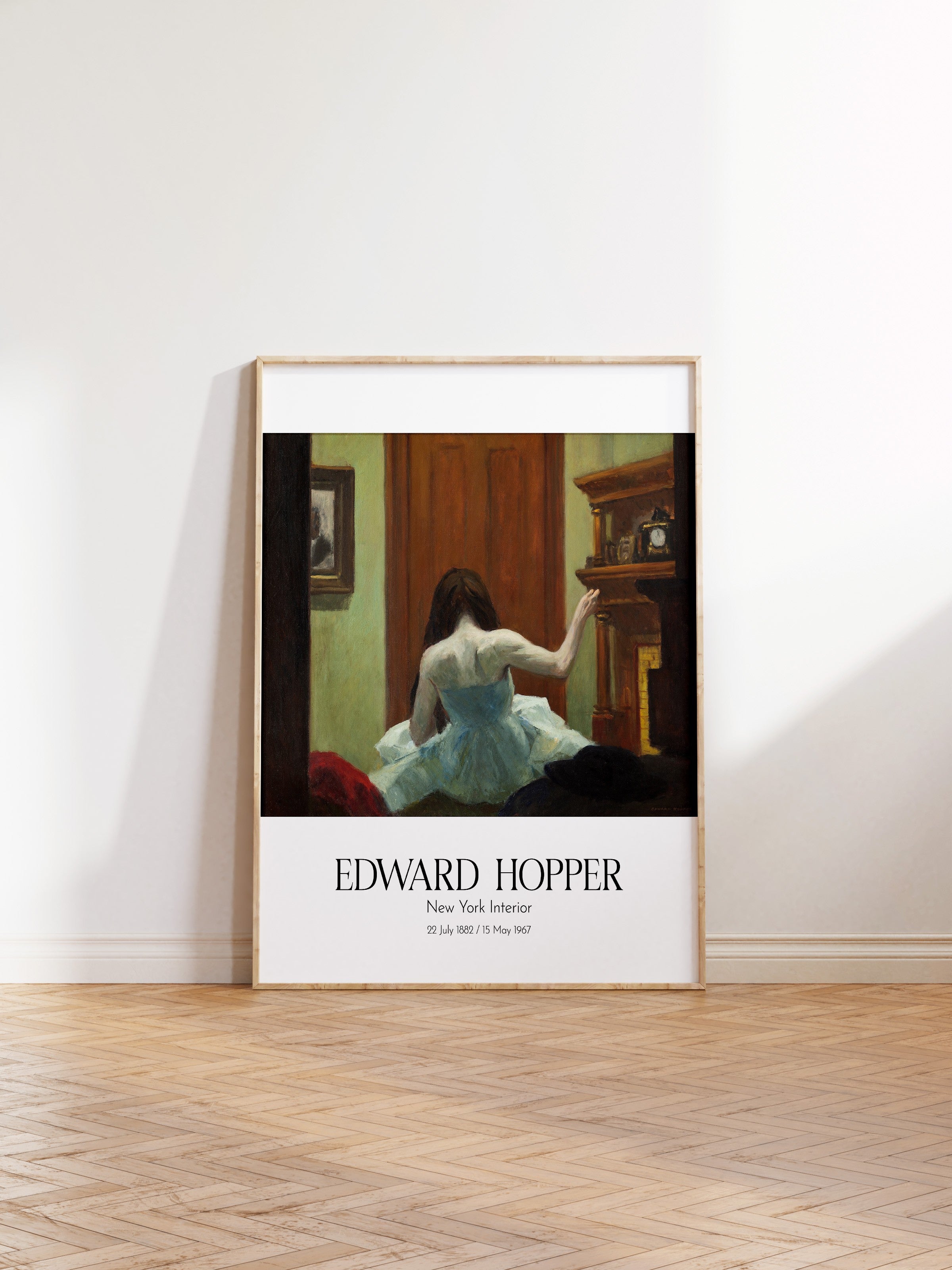 Edward Hopper - New York Interior, Ahşap Çerçeveli Tablo, Sanat Serisi NO:110178