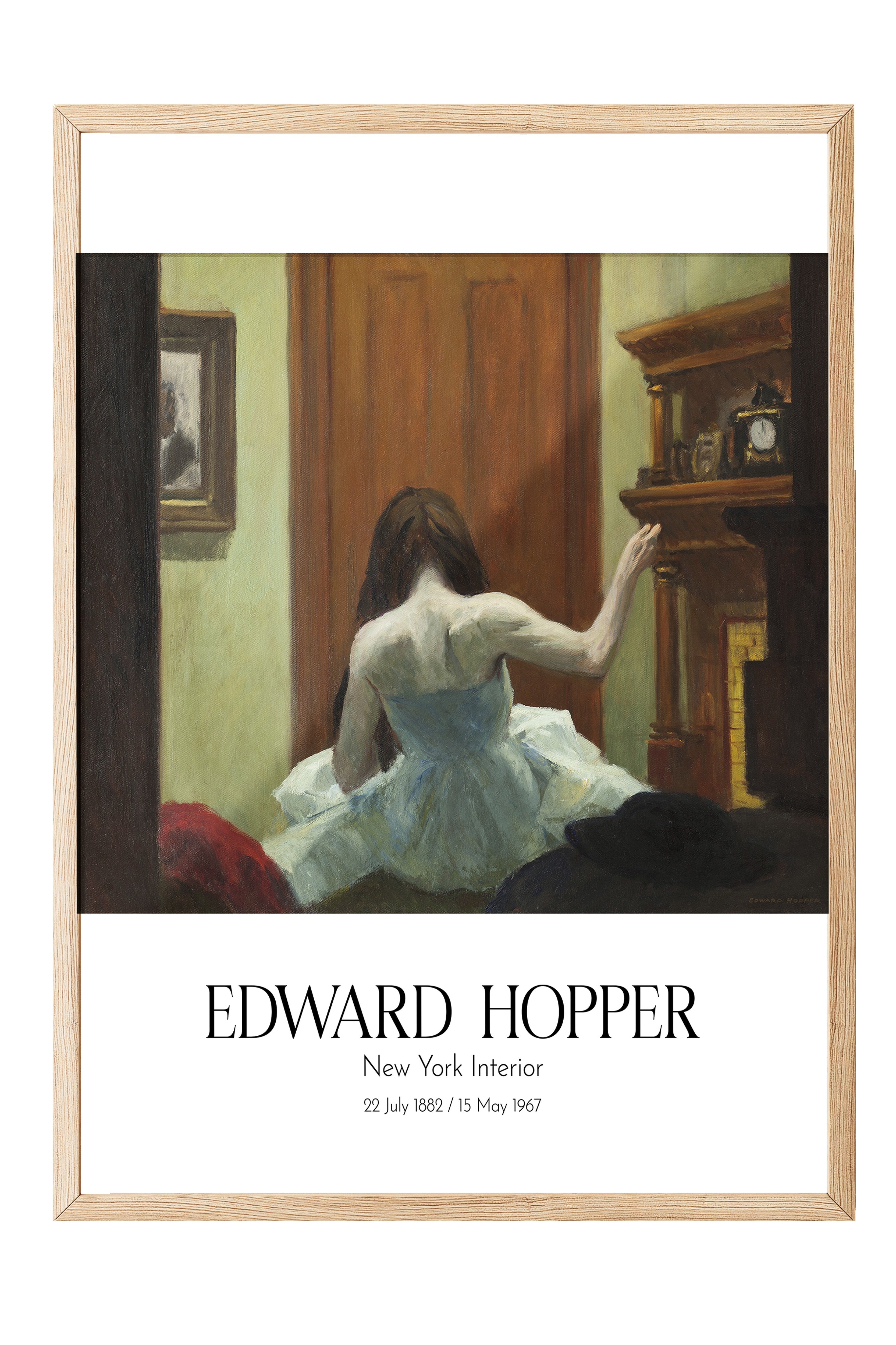 Edward Hopper - New York Interior, Ahşap Çerçeveli Tablo, Sanat Serisi NO:110178