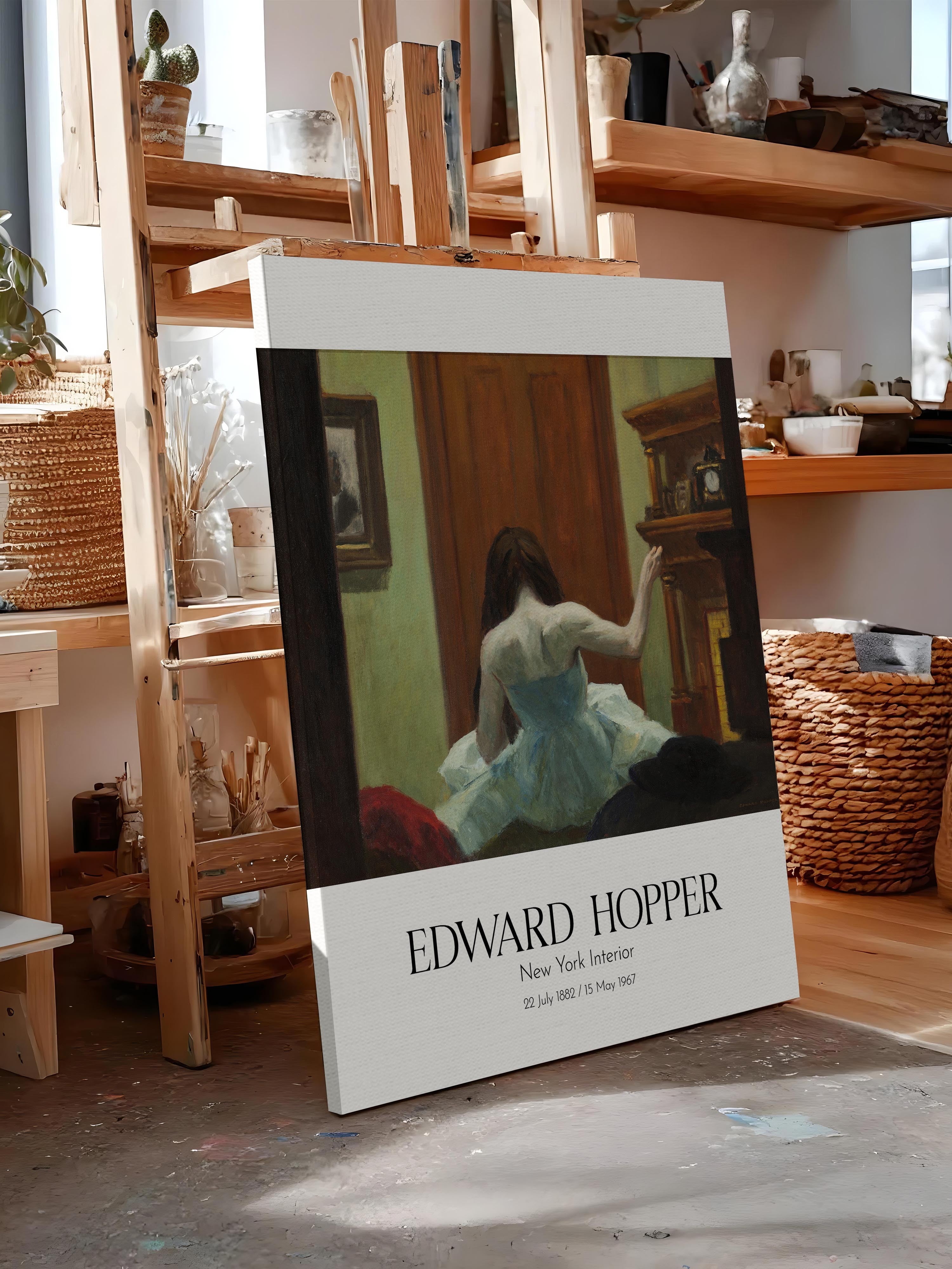 Edward Hopper - New York Interior, Kanvas Tablo, Sanat Serisi NO:110178