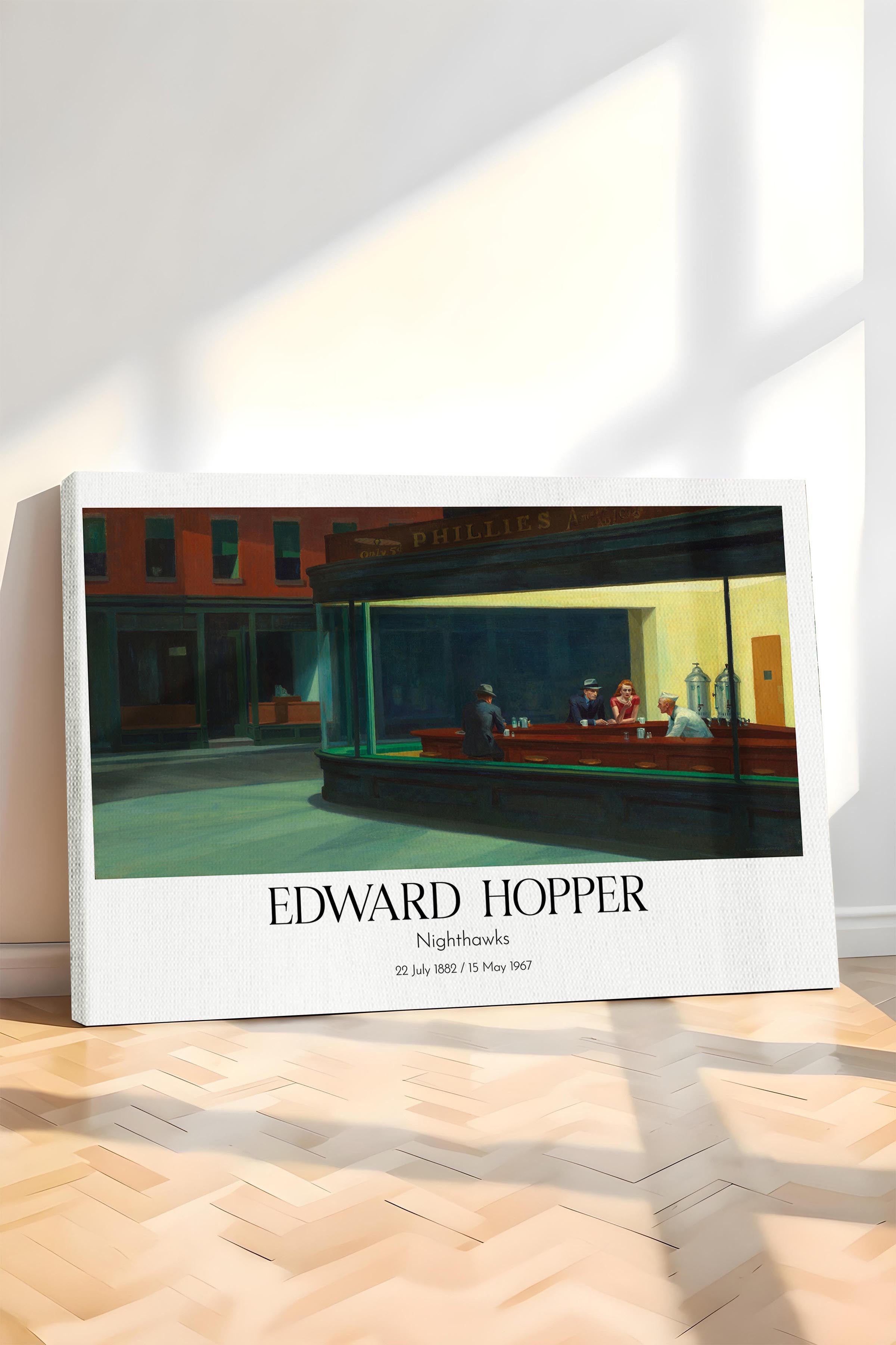Edward Hopper - Nighthawks, Kanvas Tablo, Sanat Serisi NO:110192