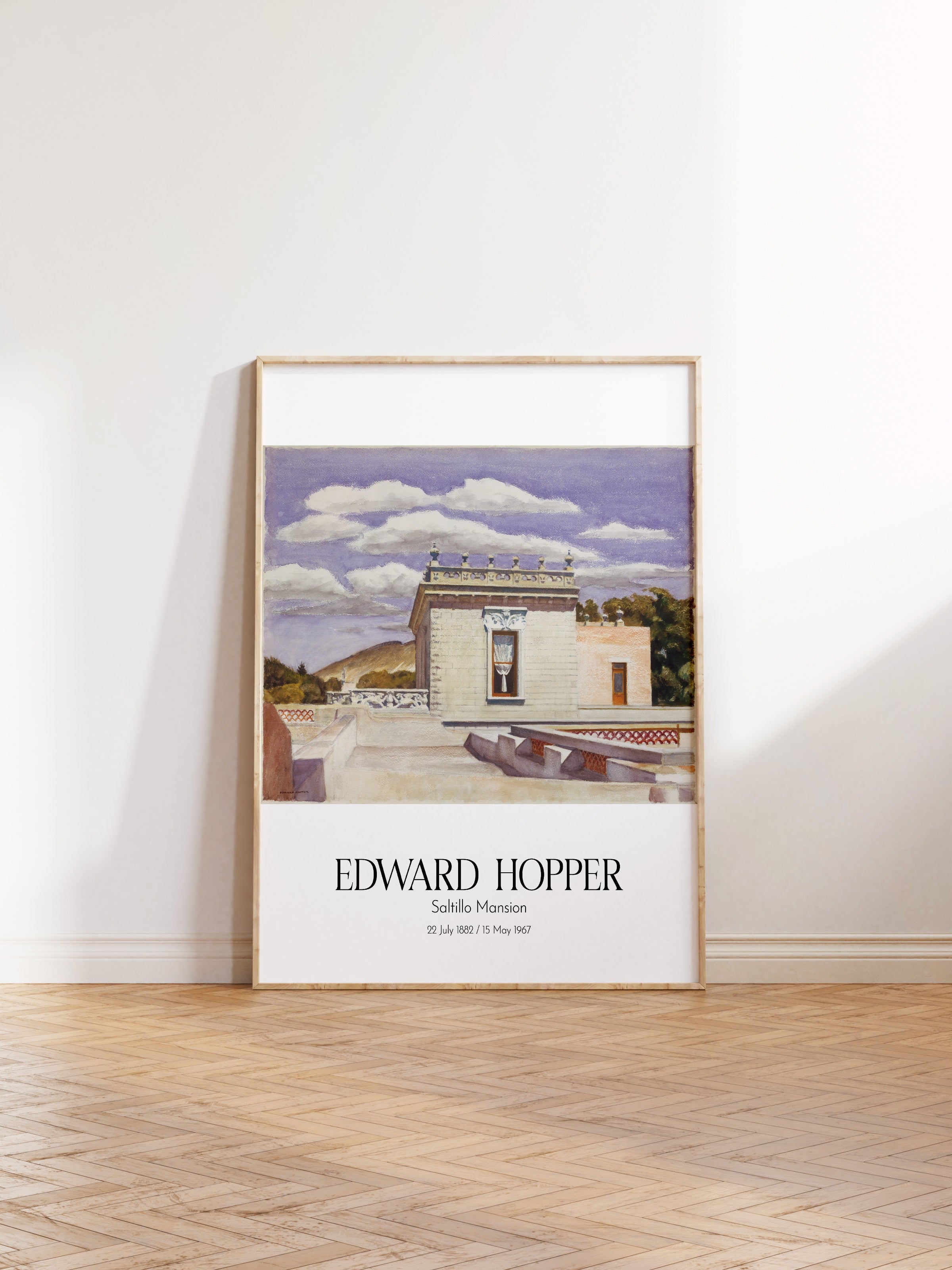 Edward Hopper - Saltillo Mansion, Ahşap Çerçeveli Tablo, Sanat Serisi NO:110184