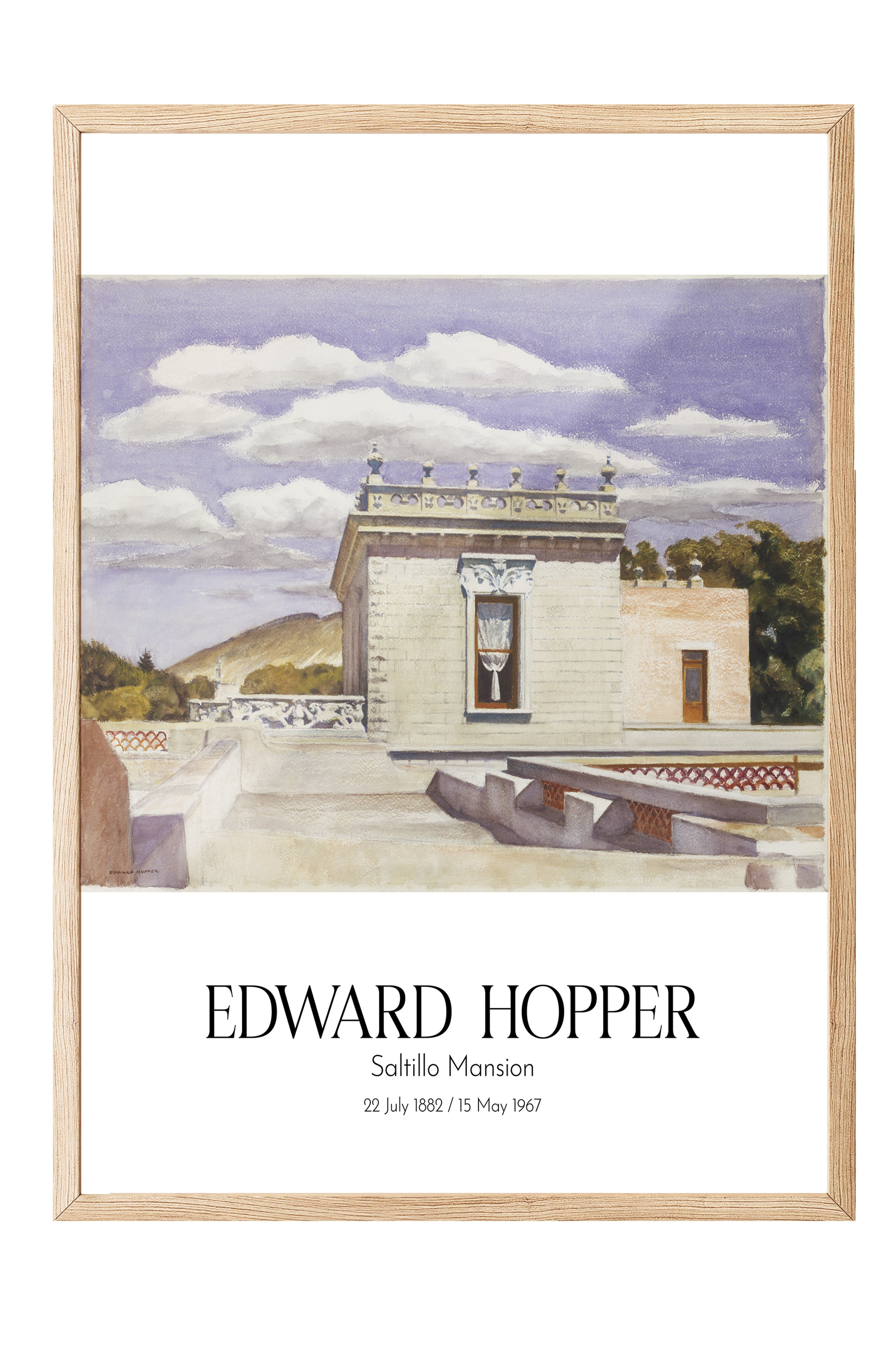 Edward Hopper - Saltillo Mansion, Ahşap Çerçeveli Tablo, Sanat Serisi NO:110184