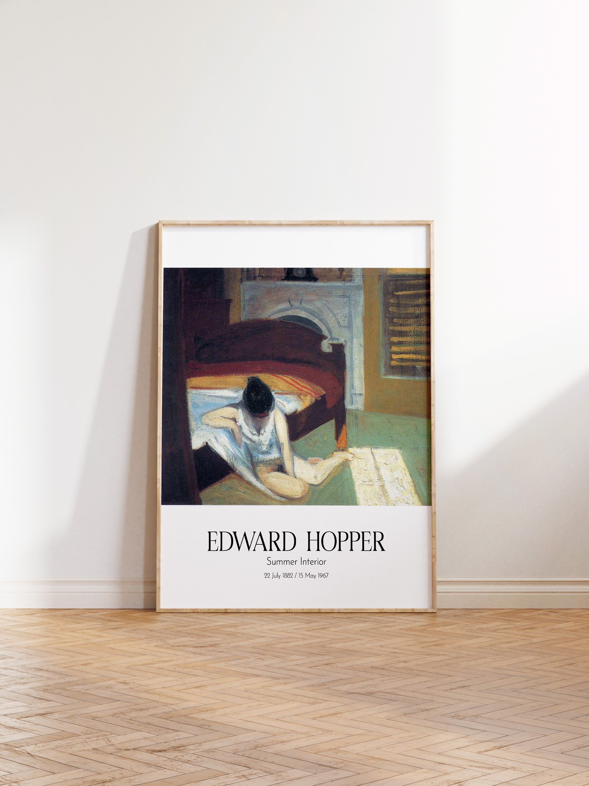 Edward Hopper - Summer Interior, Ahşap Çerçeveli Tablo, Sanat Serisi NO:110181