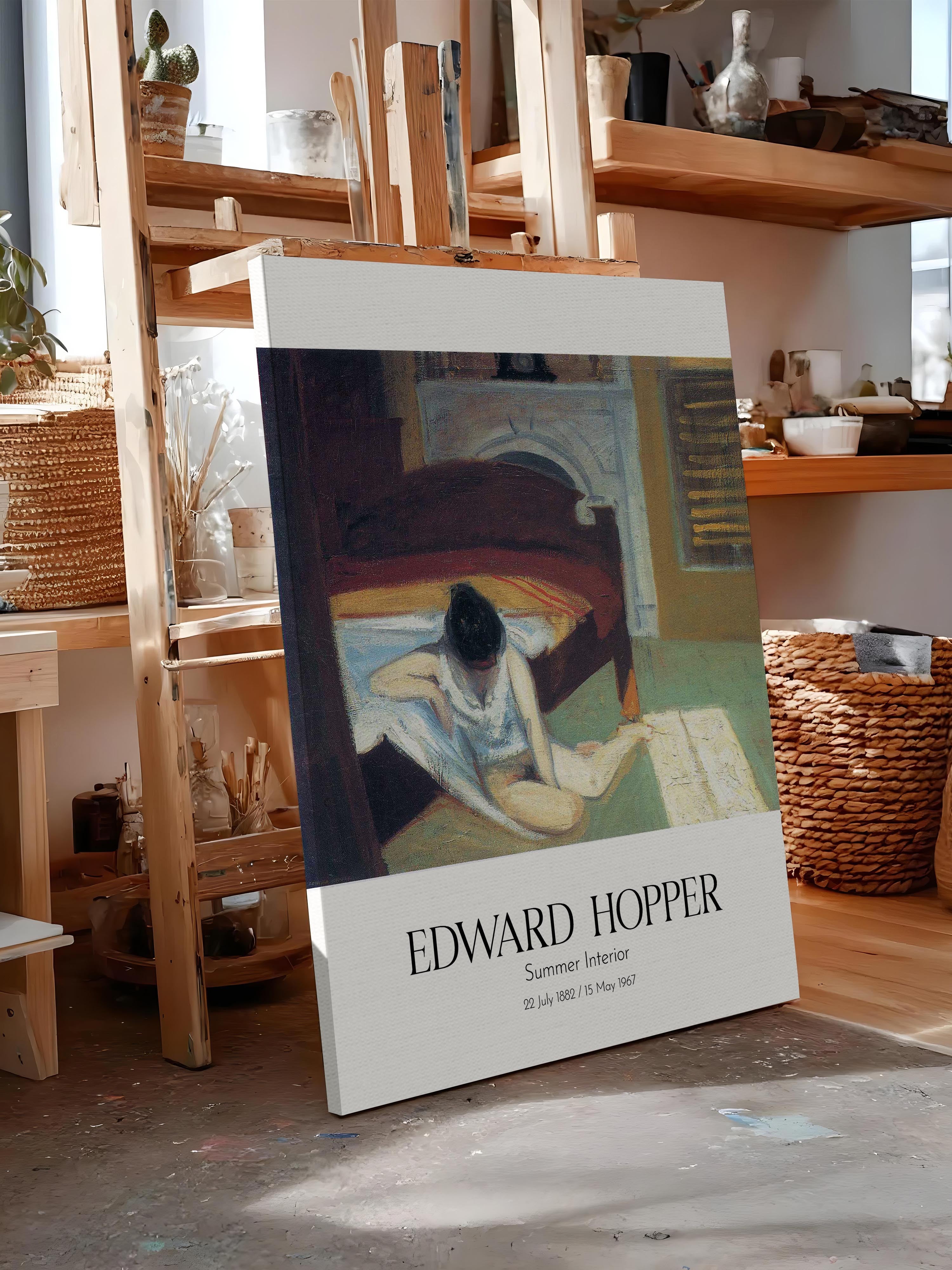 Edward Hopper - Summer Interior, Kanvas Tablo, Sanat Serisi NO:110181