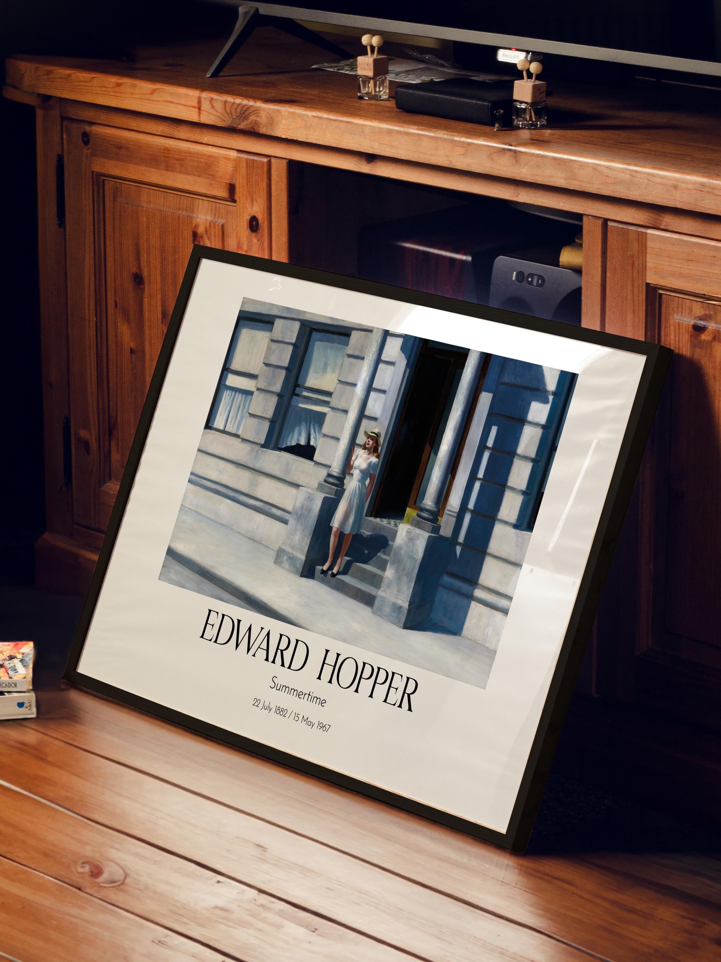 Edward Hopper - Summertime, Siyah Çerçeveli Tablo, Sanat Serisi NO:110194